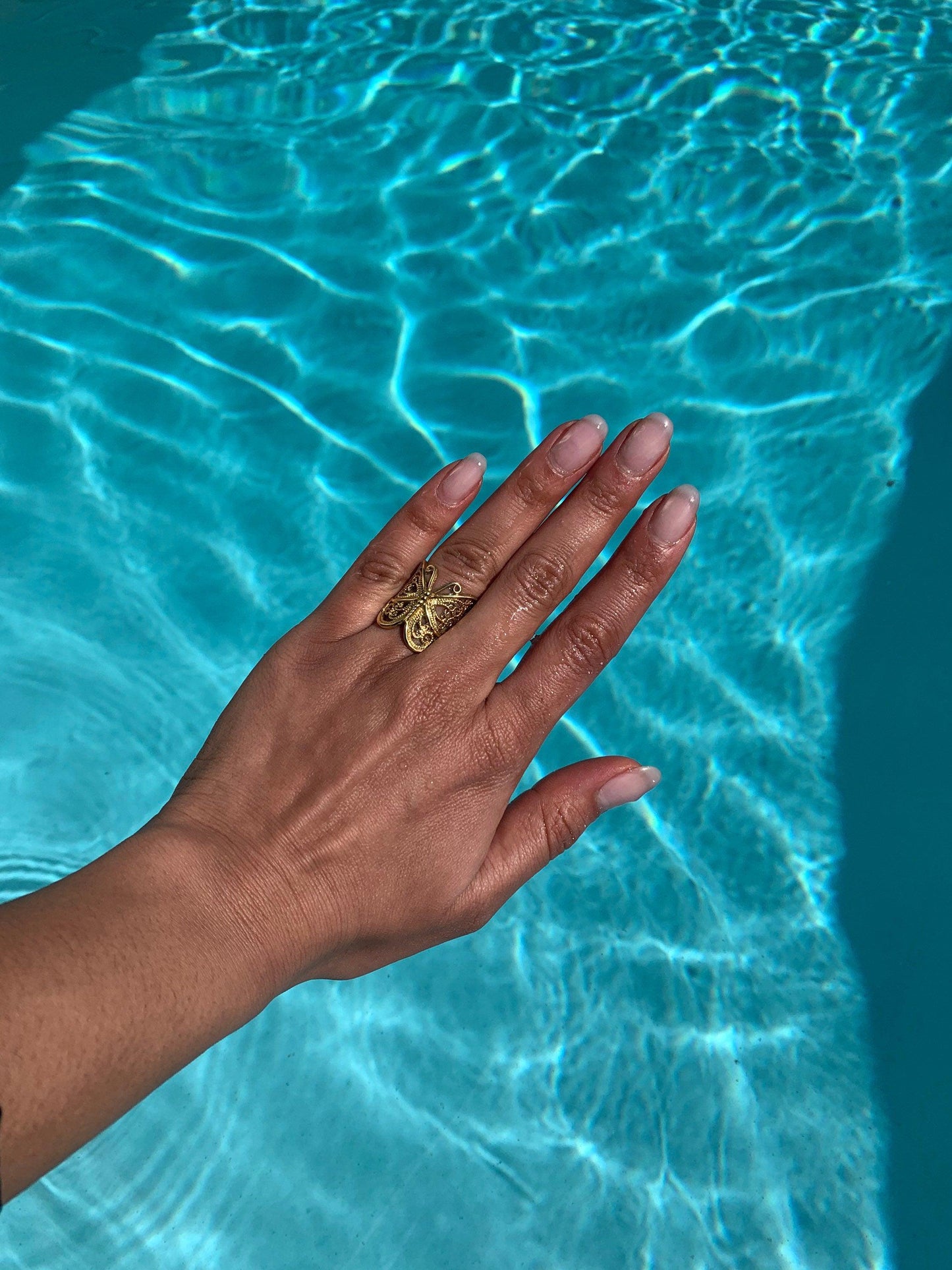 Schmetterlingsring aus Messing, Ring mit Schmetterling