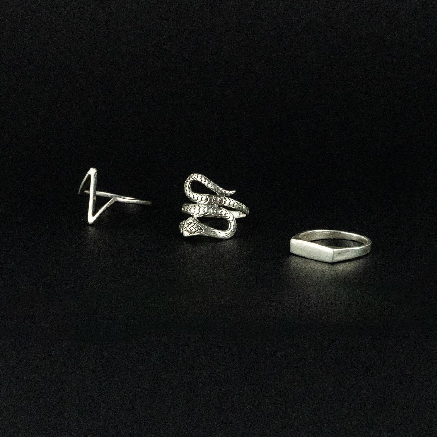 925 Serling Silber Schlangenring , Echter Silberring mit Schlange