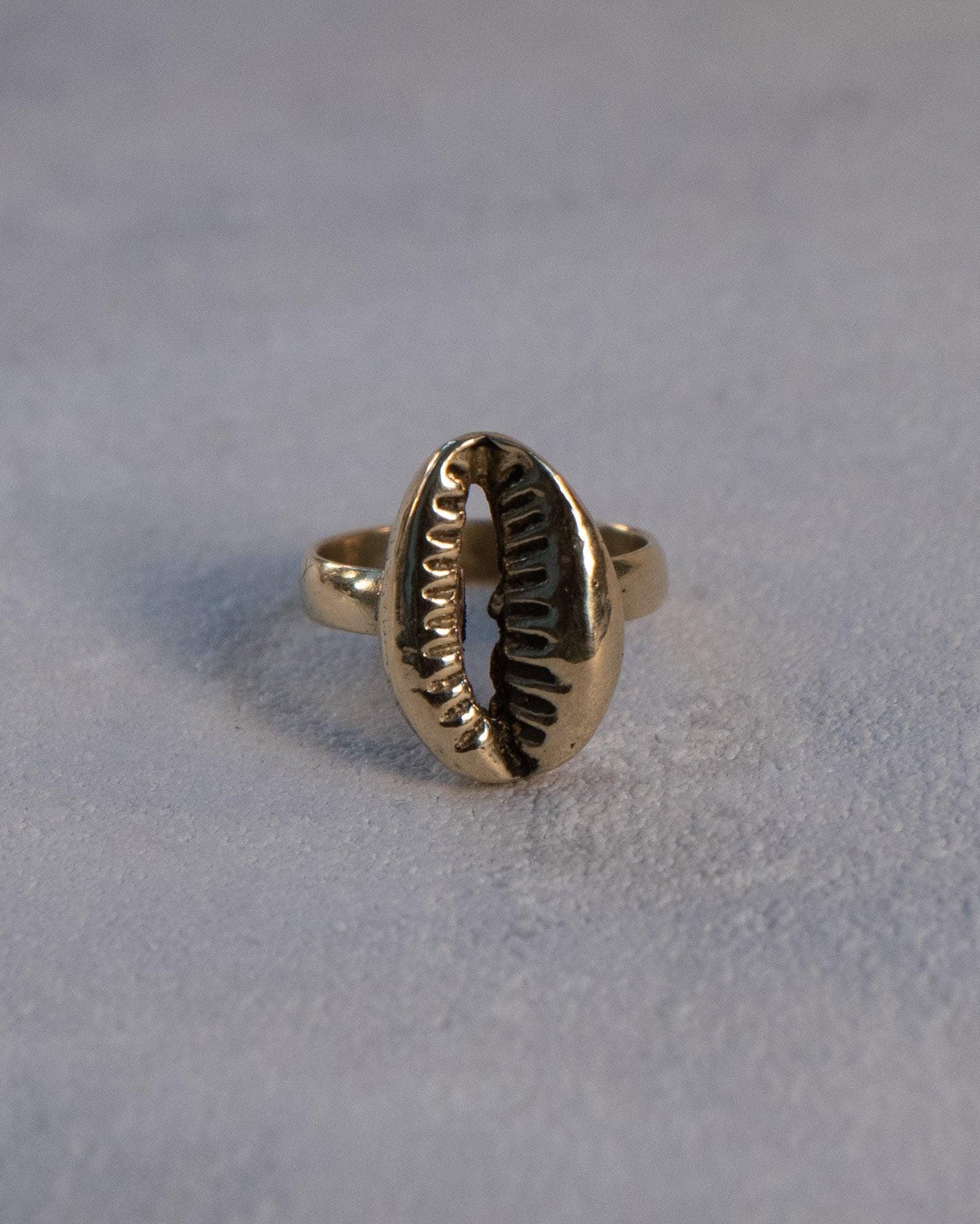 Goldener Ring mit Cori Muschel, Cori Muschel Messing Ring - RA3