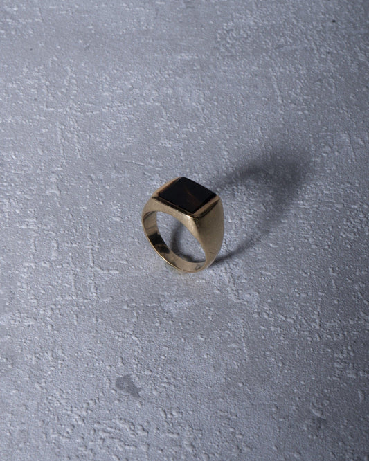 Ring mit quadratischem Onyx als Schmuckstein - Unisex - RSL6