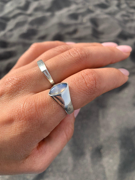 Silberring mir Mondstein, Mondstein Ring, 925 Siberring