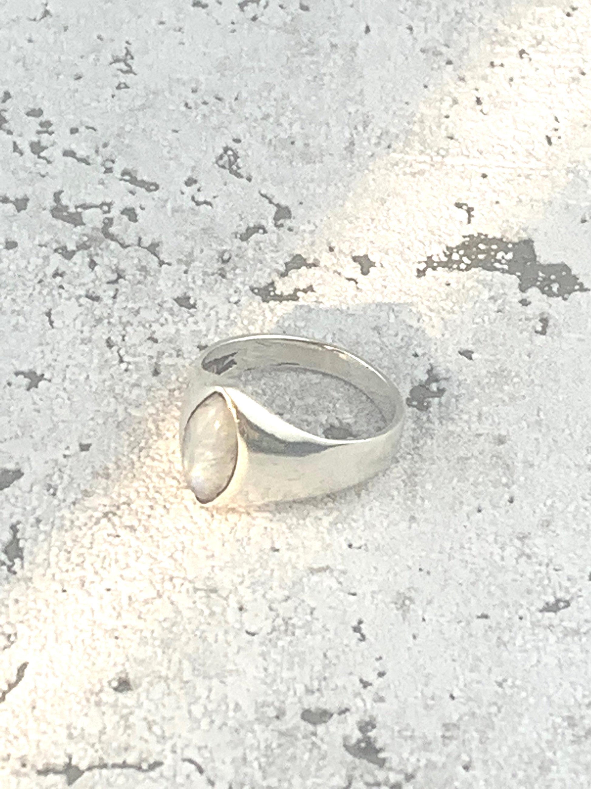 Silberring mir Mondstein, Mondstein Ring, 925 Siberring