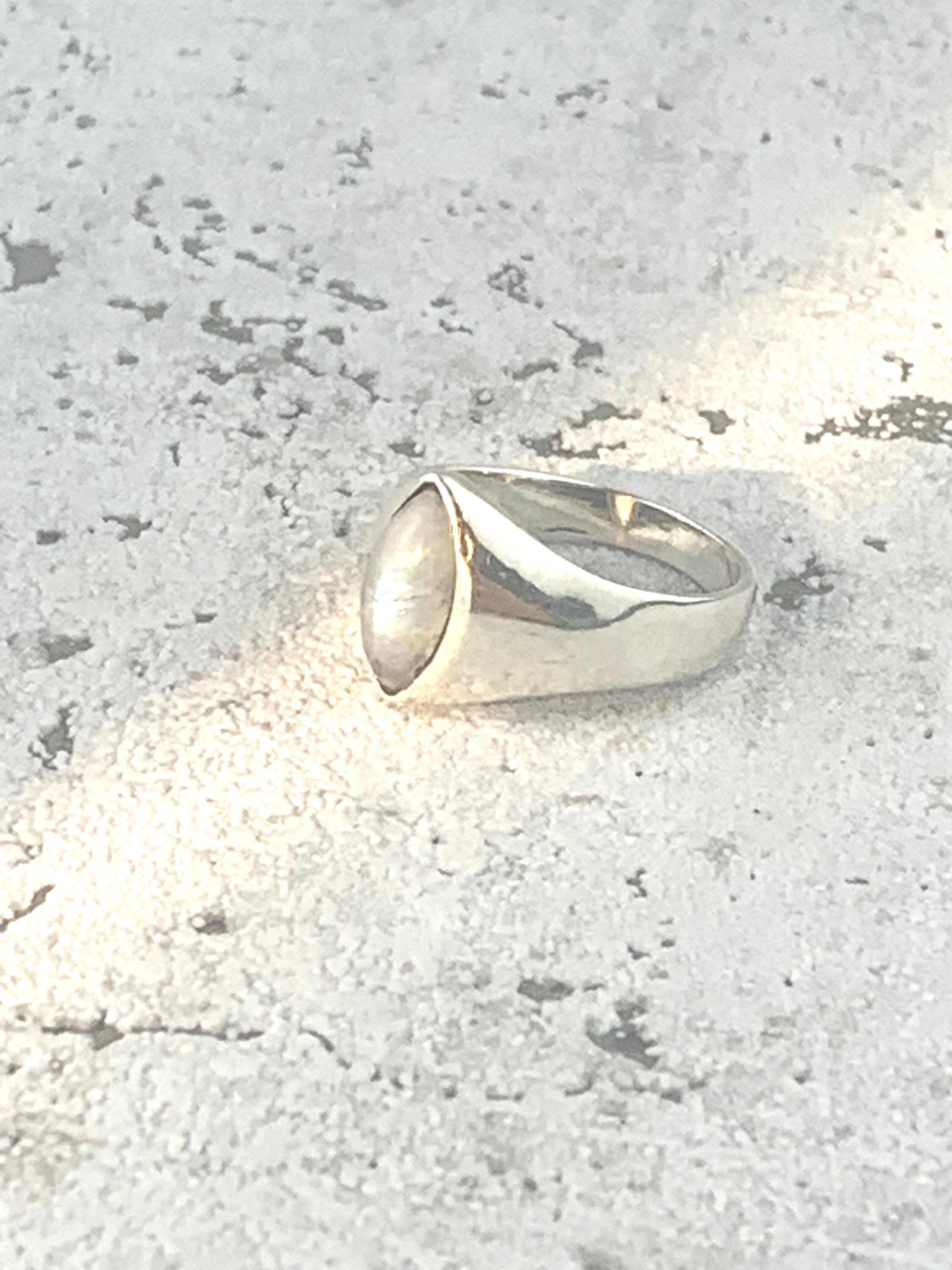 Silberring mir Mondstein, Mondstein Ring, 925 Siberring