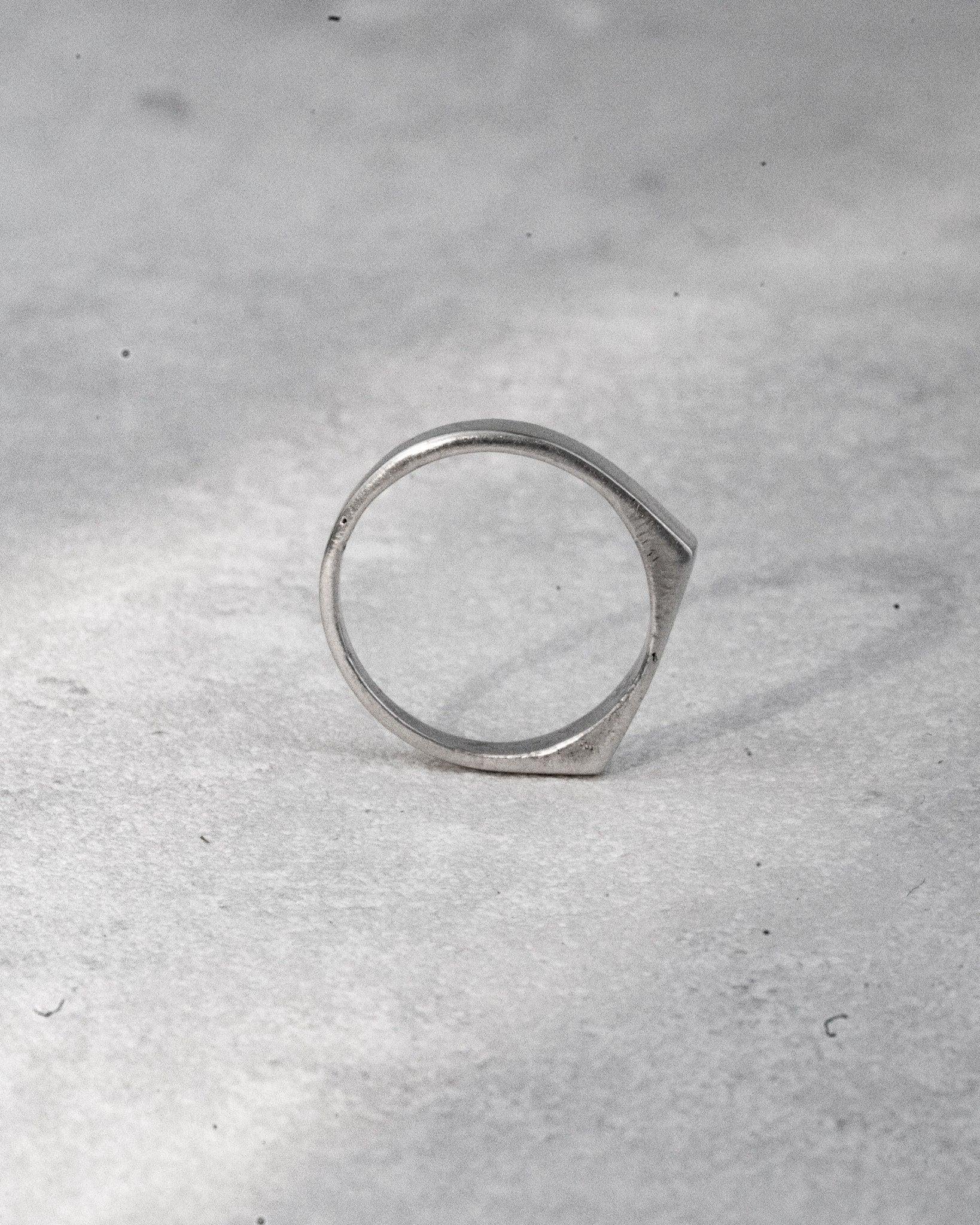 Minimalistischer, abgeflachter Silberring, 952 Sterling Silber