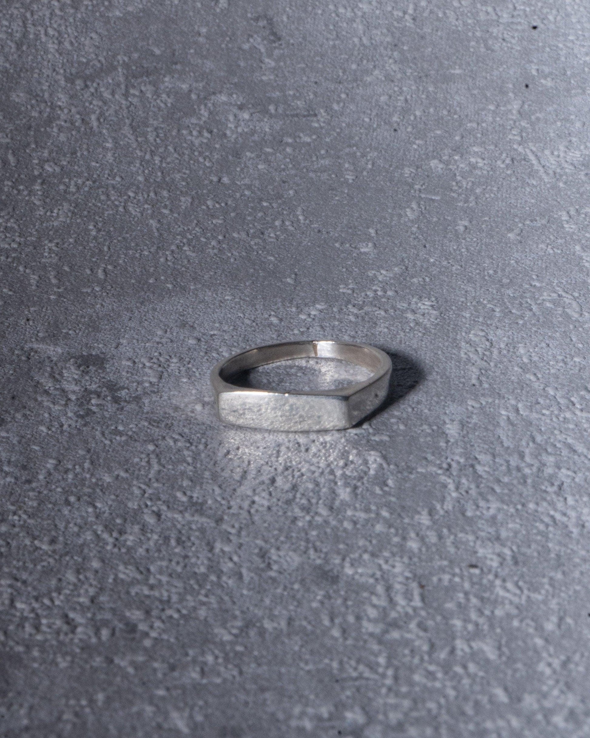 Minimalistischer, abgeflachter Silberring, 952 Sterling Silber