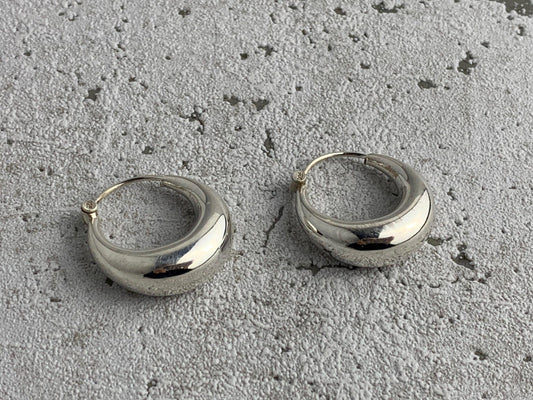 Kleine Chunky Creolen aus Silber, Creolen 925 Sterling Silber