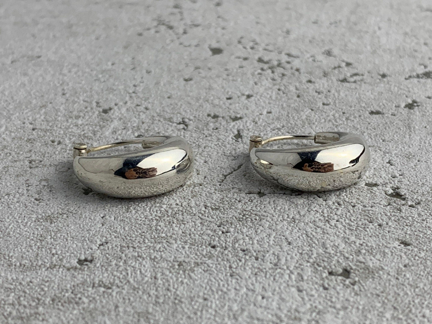 Kleine Chunky Creolen aus Silber, Creolen 925 Sterling Silber