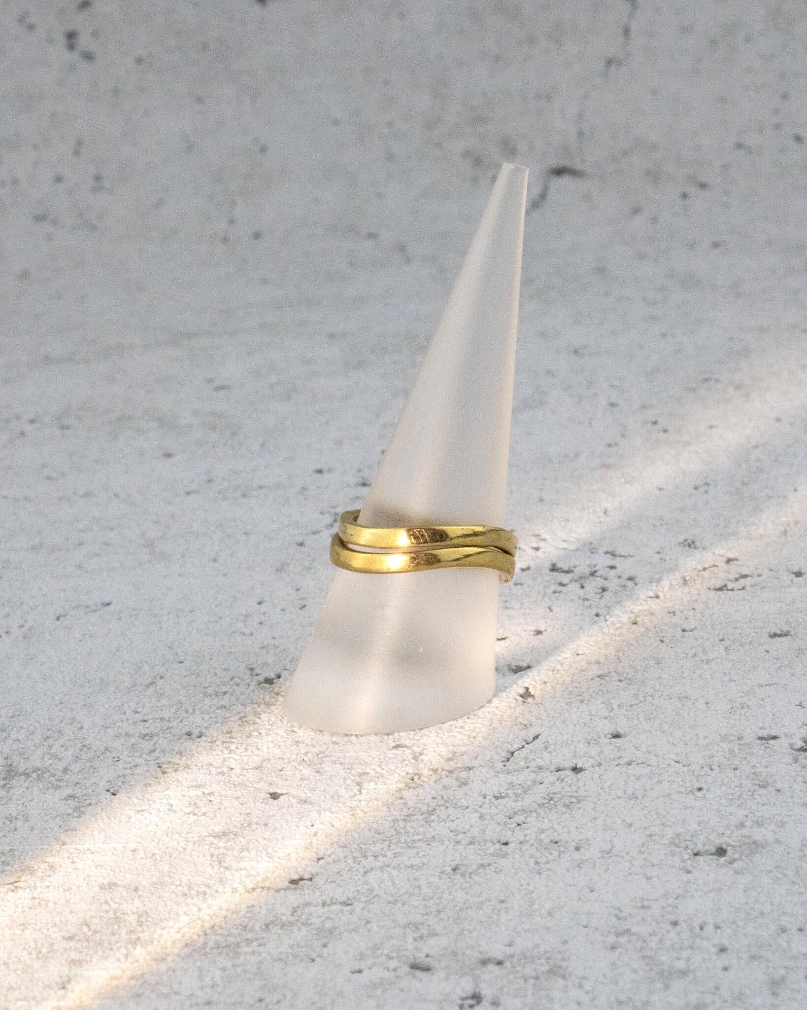 Schlichter geometrischer Ring, Basis Ring, Messingring -RB4