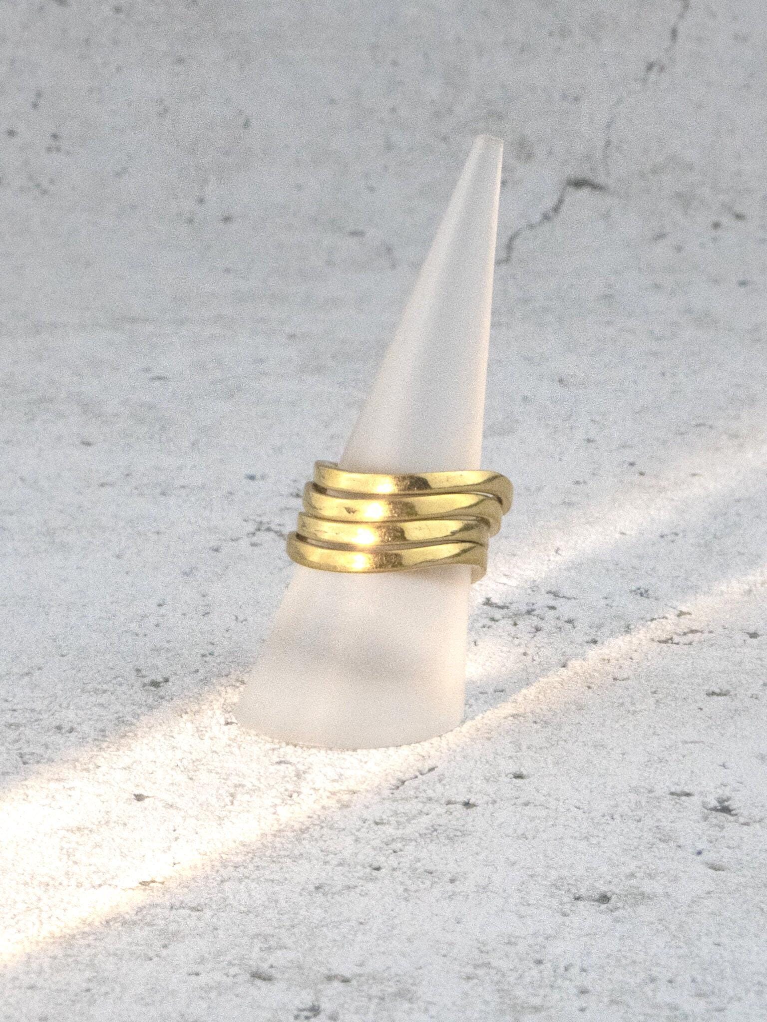 Schlichter geometrischer Ring, Basis Ring, Messingring -RB4