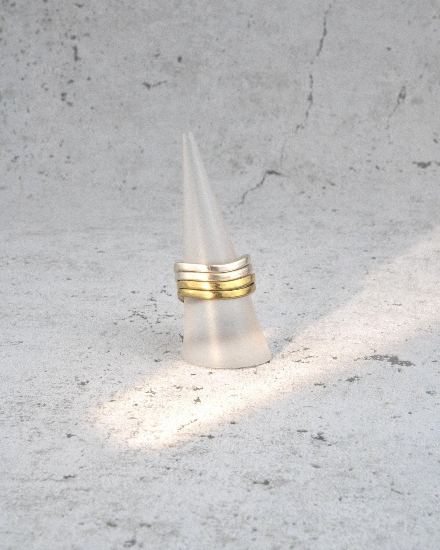 Schlichter geometrischer Ring, Basis Ring, Messingring -RB4