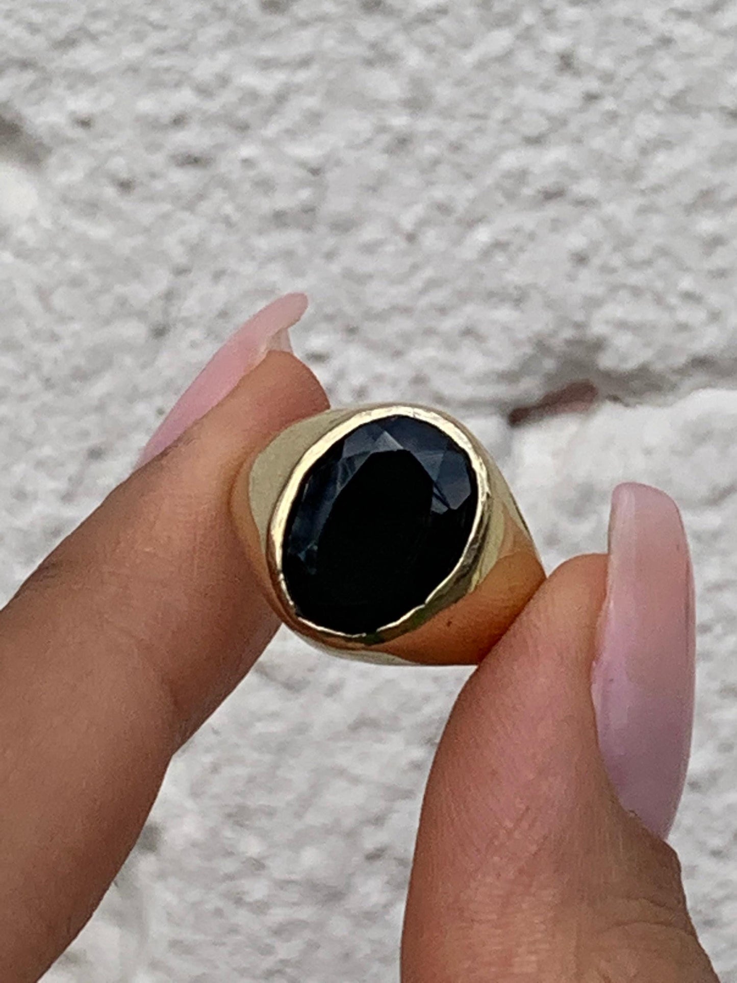 Siegelring, Schwarzer Onyx, Unisex Ring - RSL5 (ony)