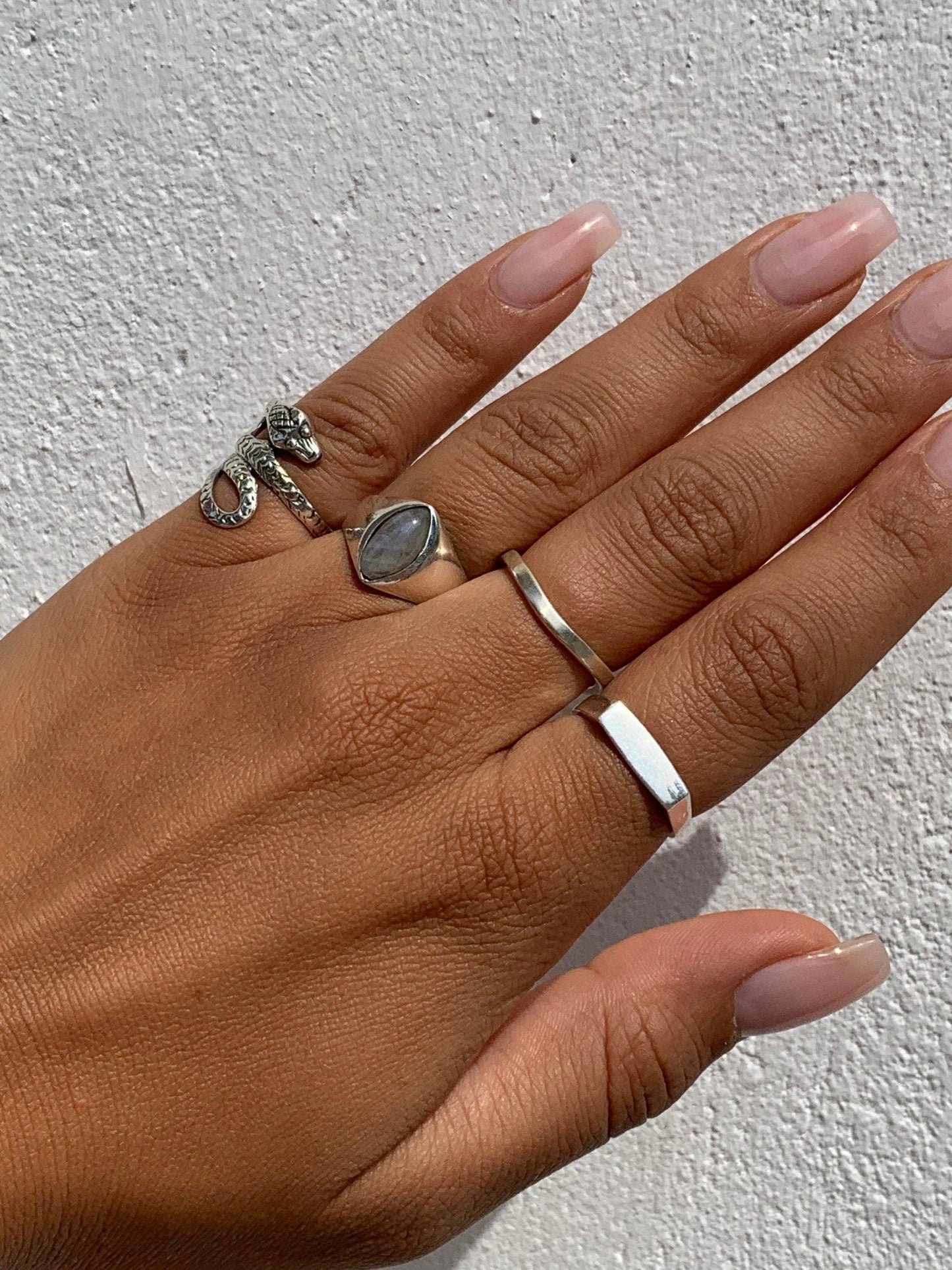 Minimalistischer Silberring, 952 Sterling Silber