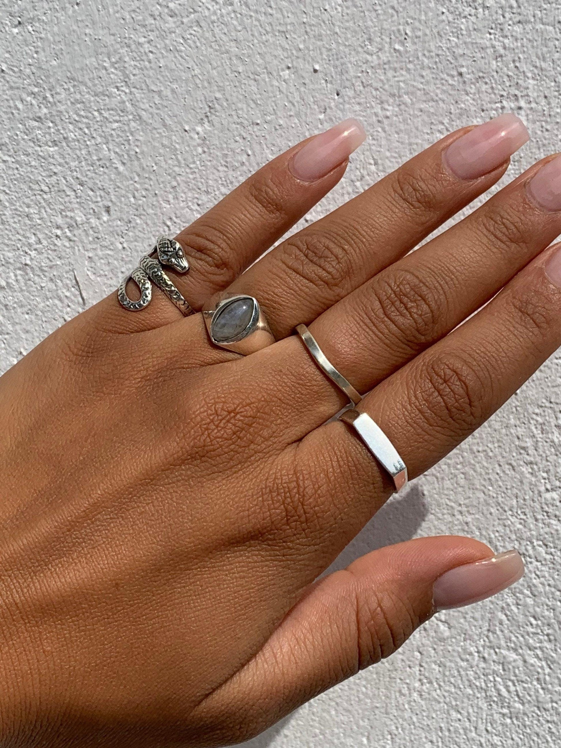 Minimalistischer Silberring, 952 Sterling Silber