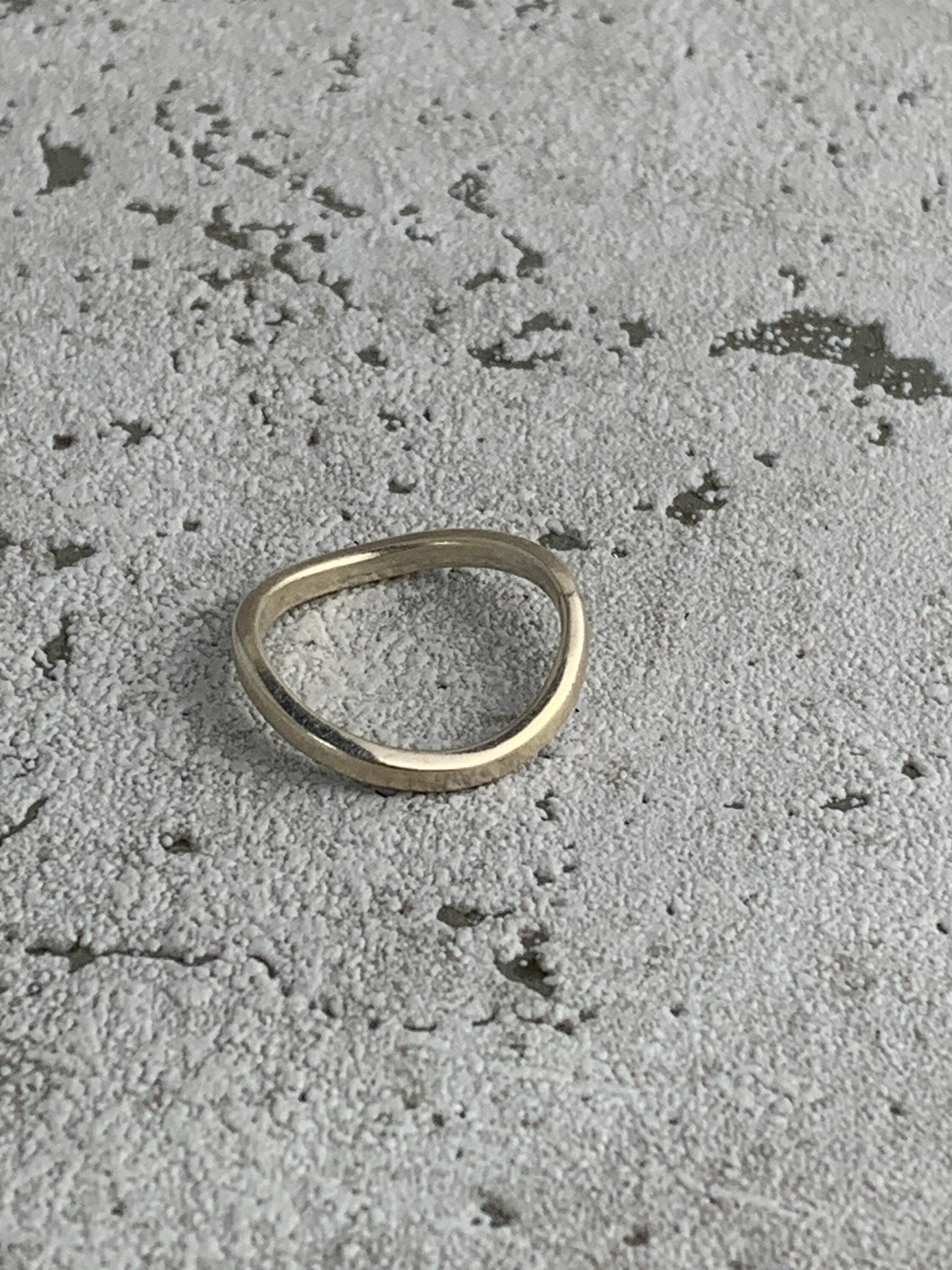 Minimalistischer Silberring, 952 Sterling Silber