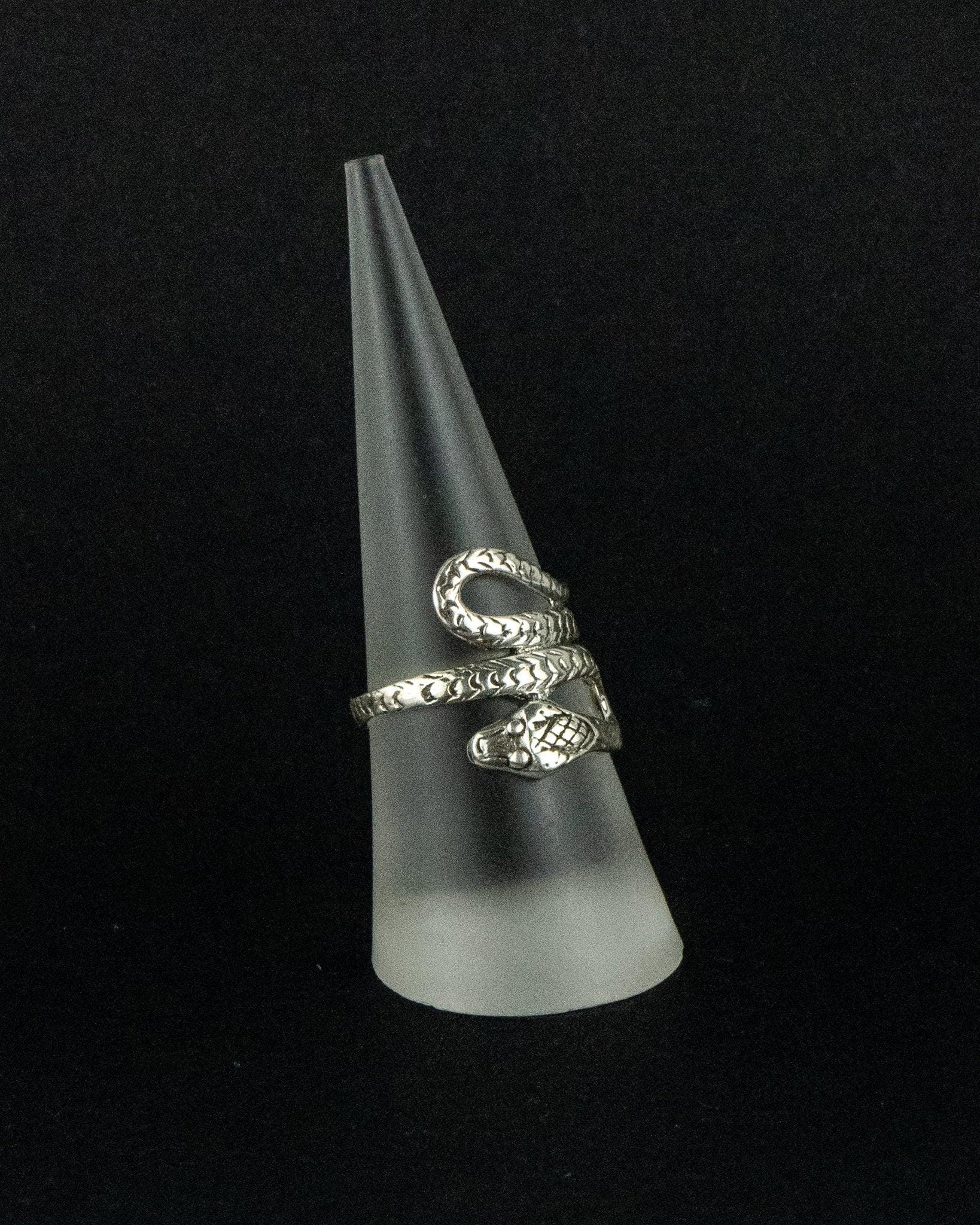 925 Serling Silber Schlangenring , Echter Silberring mit Schlange
