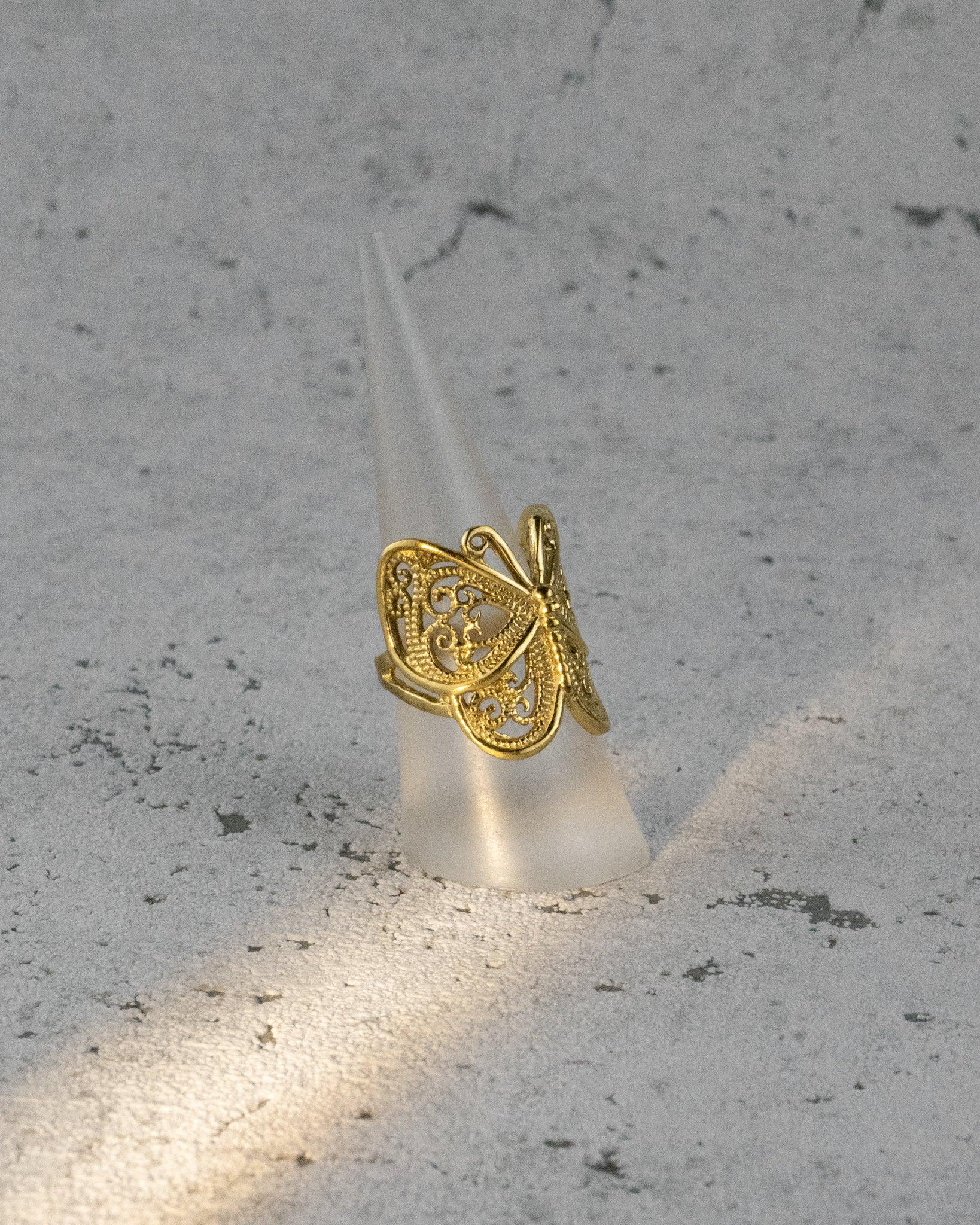 Schmetterlingsring aus Messing, Ring mit Schmetterling
