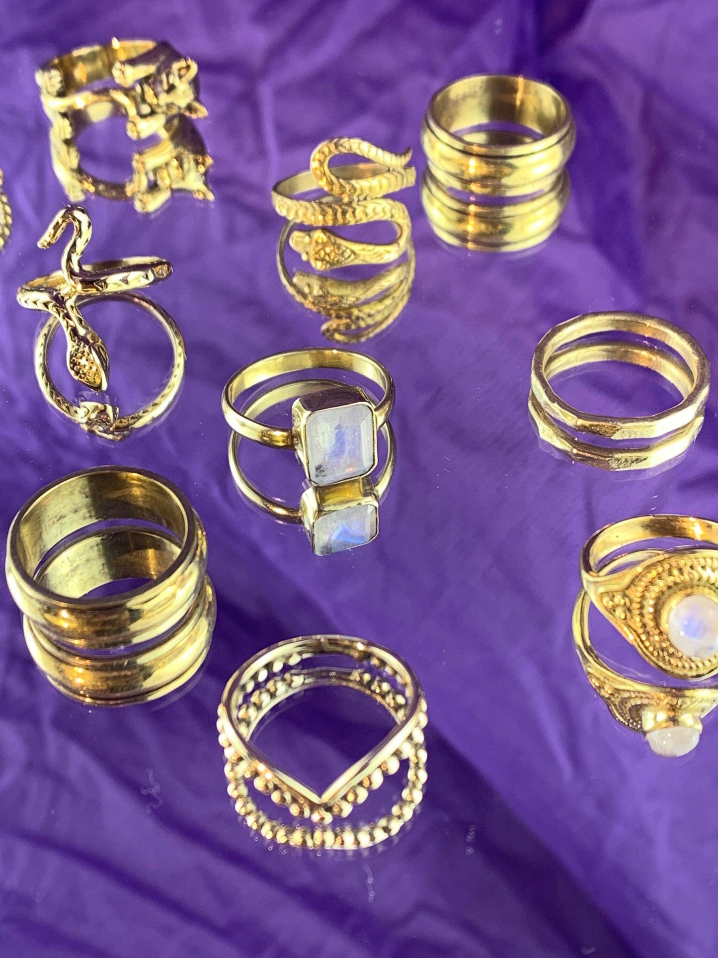 Messingring mit Schlange, Schlangenring - RA2