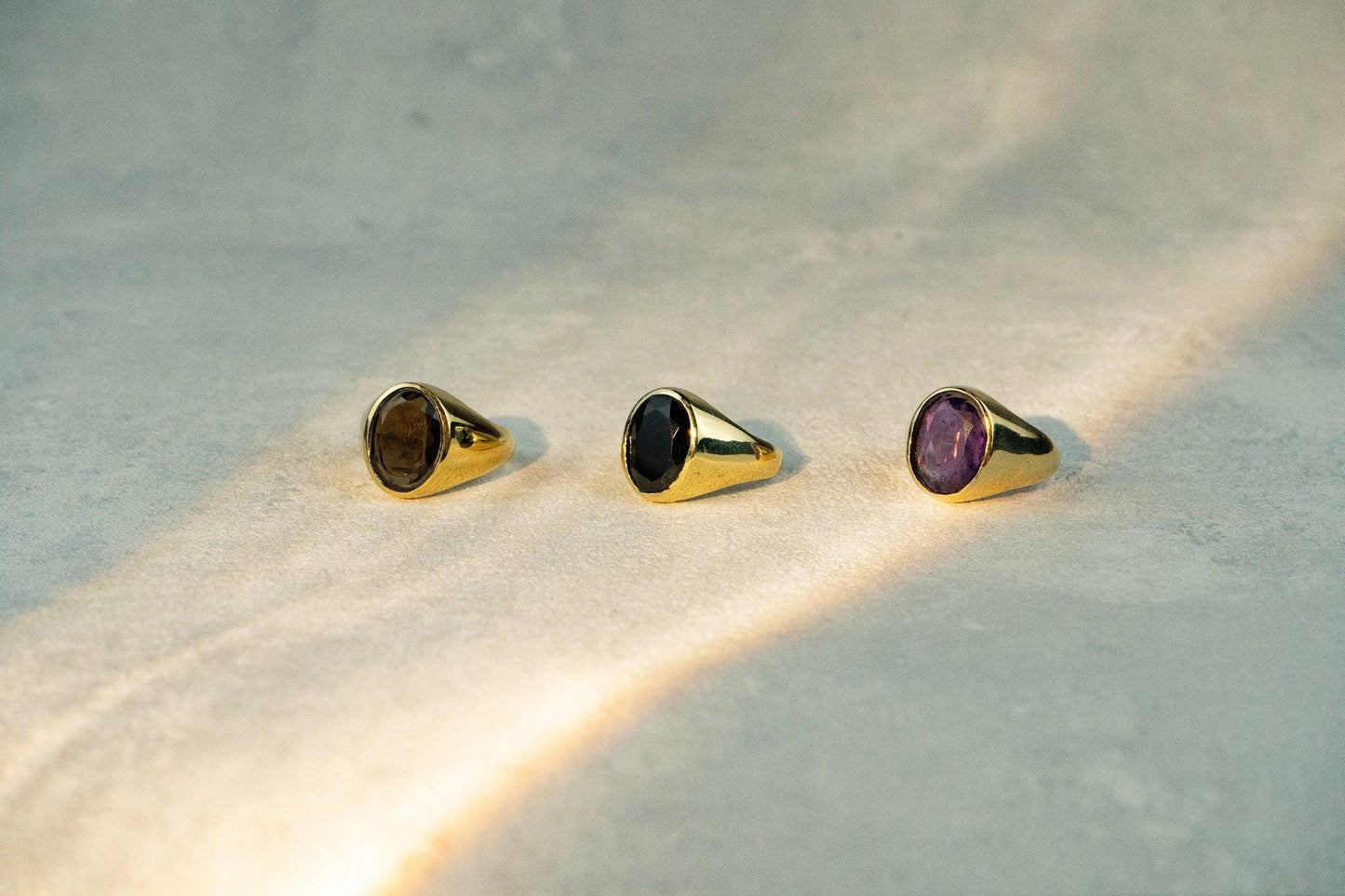 Siegelring mit großem Rauch Topaz, Ring mit Topaz, Unisex Ring RSL5 (top)