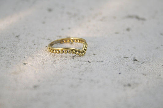 Schlichter Ring mit Verzierung, Messingring mit feiner Verzierung - RB5