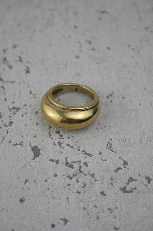 Dicker Messingring, Bauchiger ring aus Messing, Statementring aus Messing - RC4