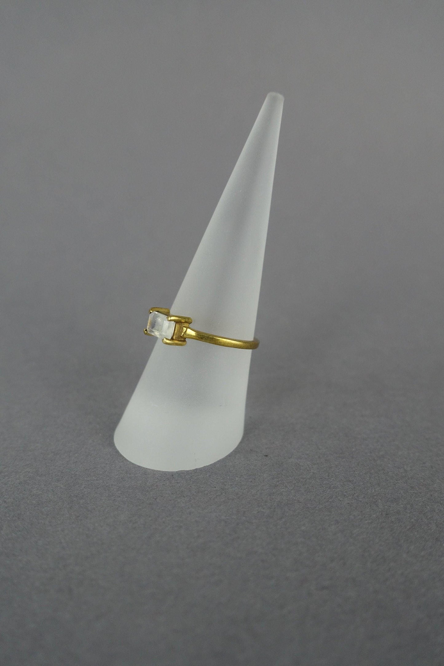 Mondsteinring aus Messing, Messingring, Echtsteinring, Handgemacht RSM13