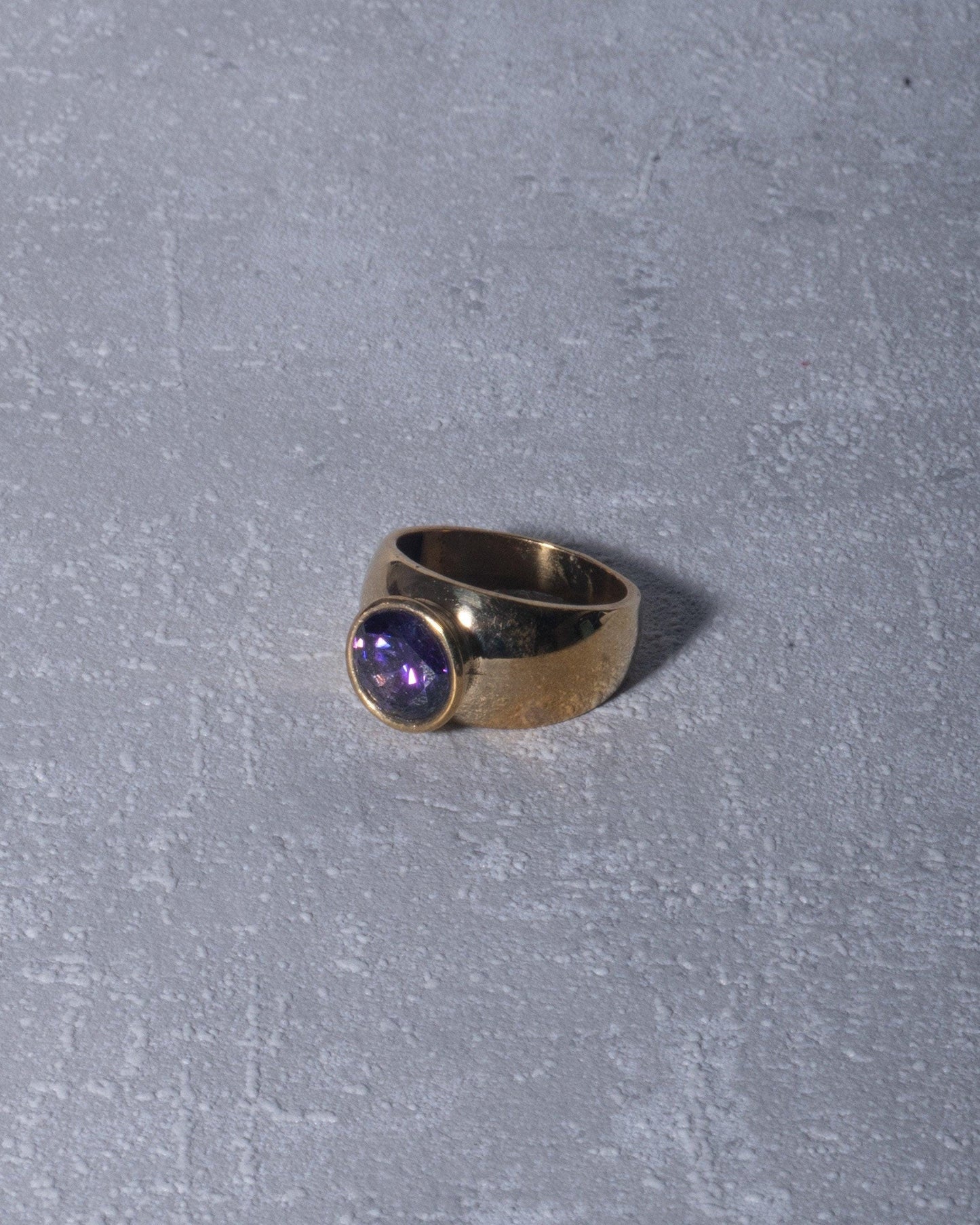 Chunky Amethyst Ring aus Messing - RSL7
