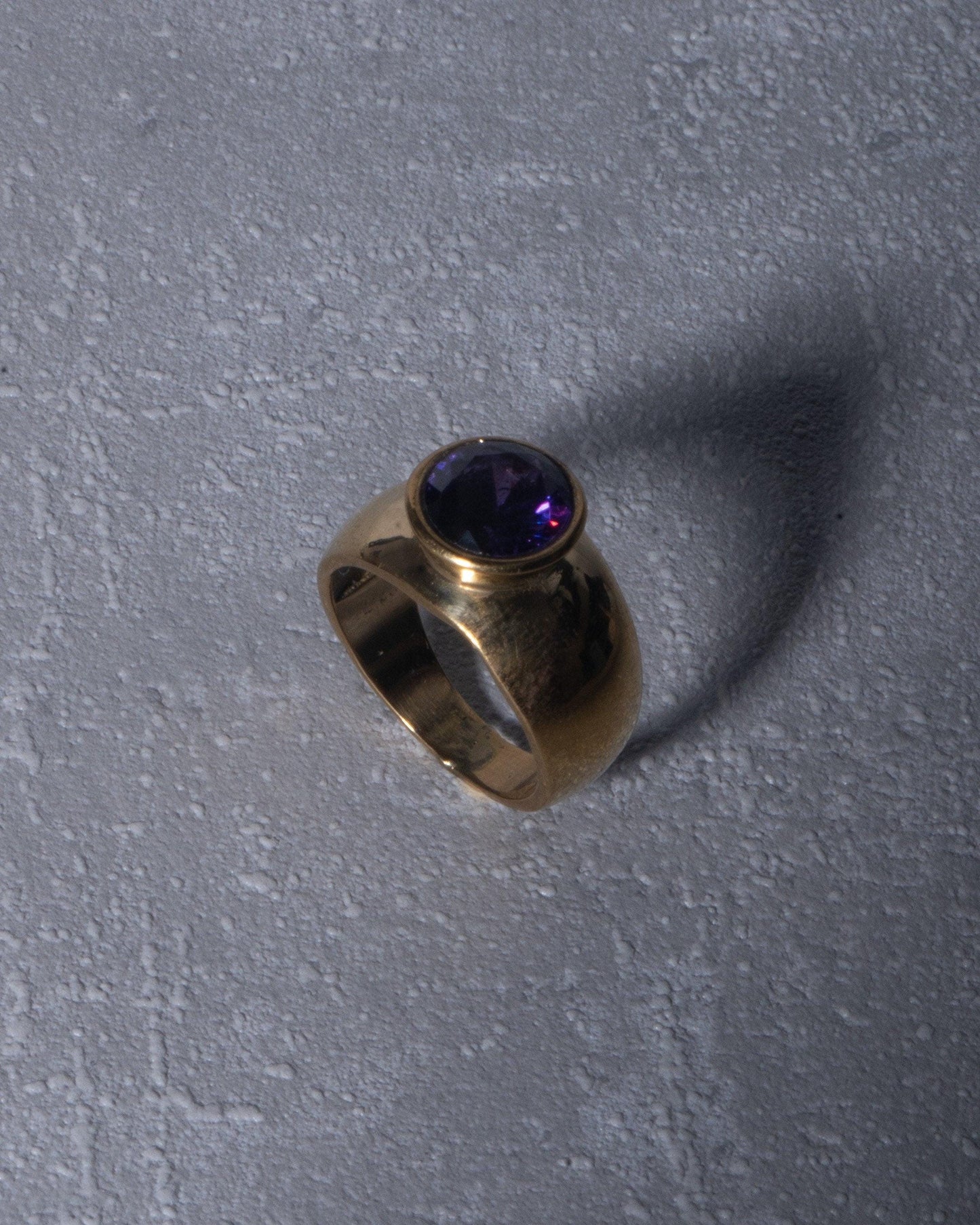 Chunky Amethyst Ring aus Messing - RSL7