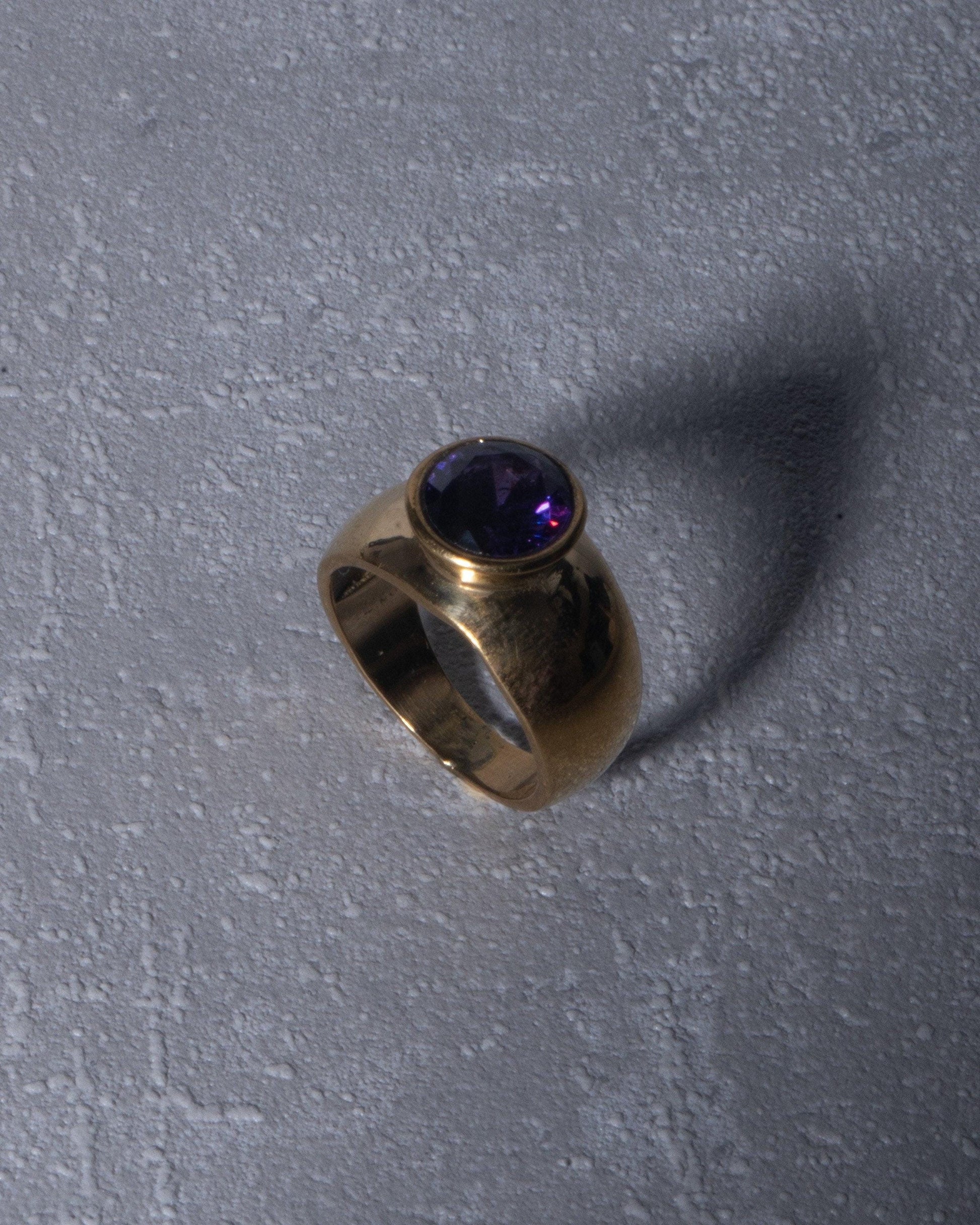 Chunky Amethyst Ring aus Messing - RSL7
