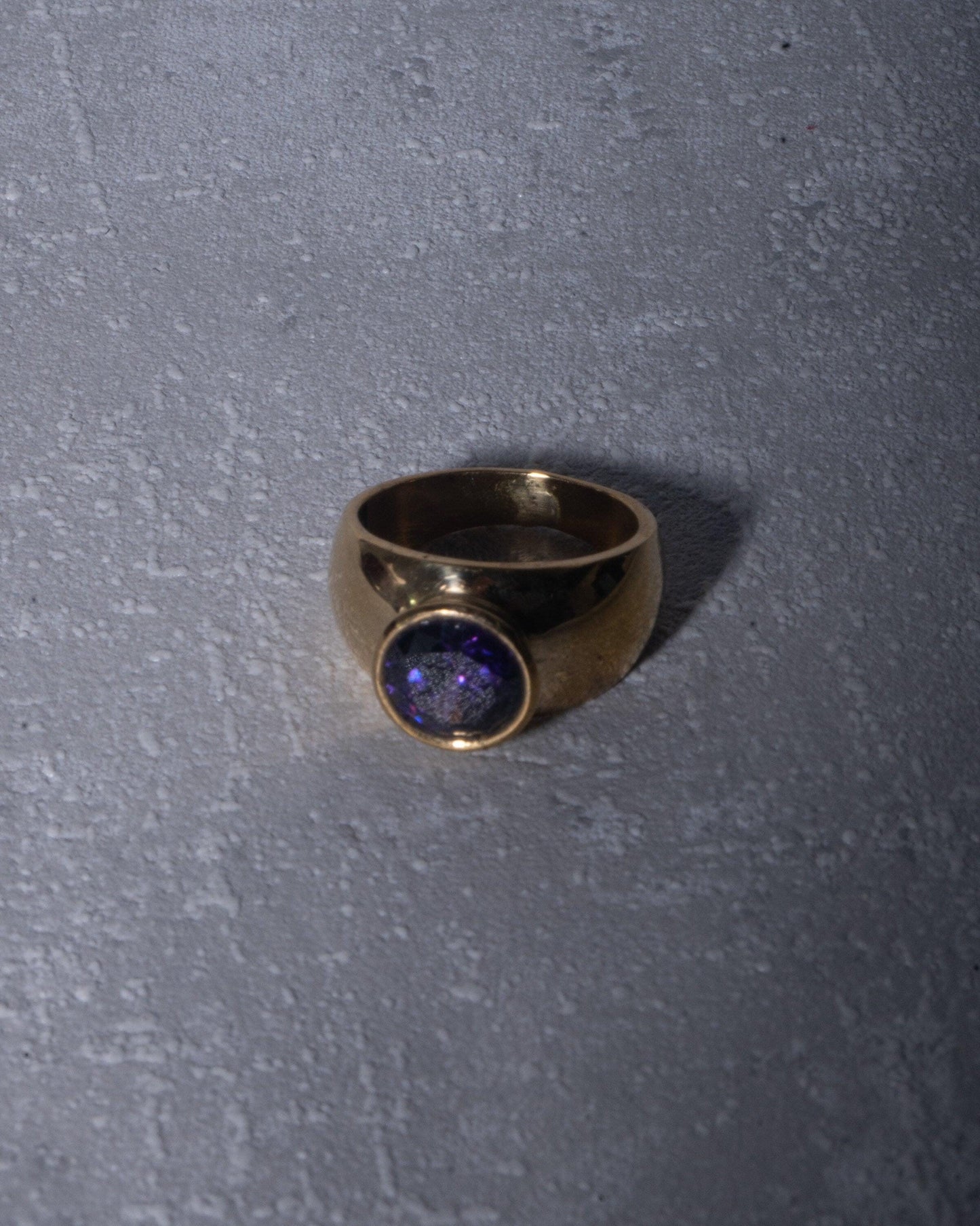 Chunky Amethyst Ring aus Messing - RSL7