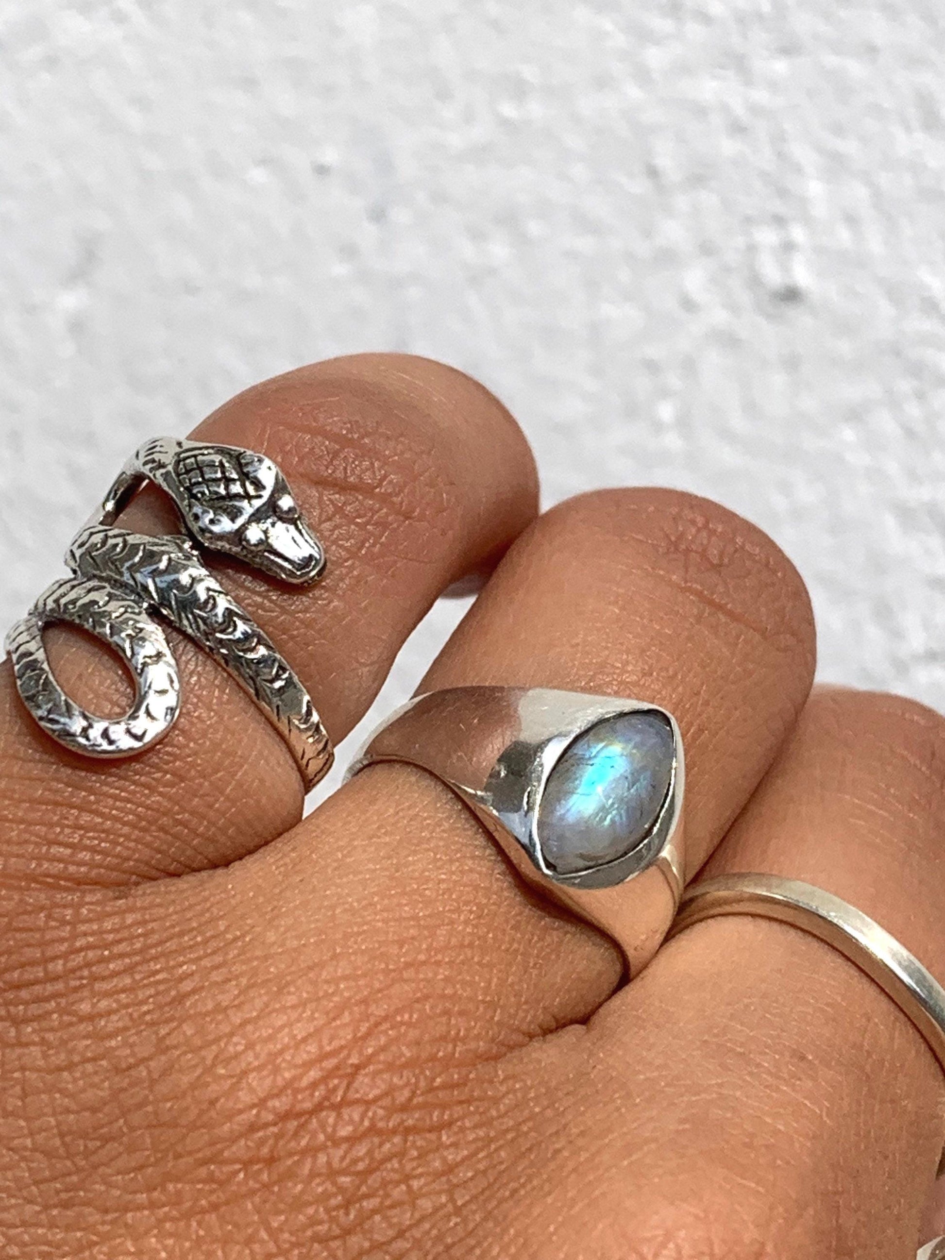Silberring mir Mondstein, Mondstein Ring, 925 Siberring