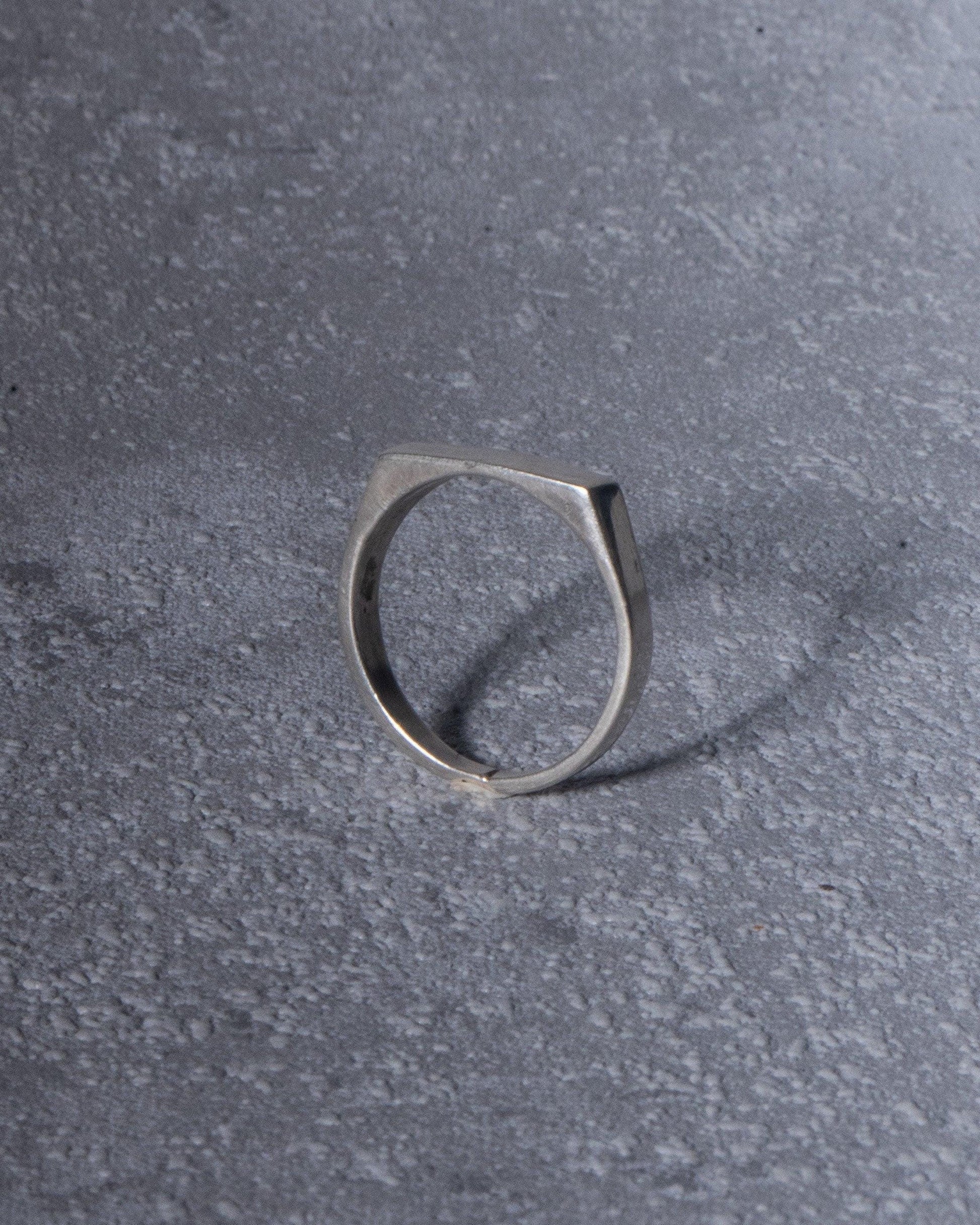 Minimalistischer, abgeflachter Silberring, 952 Sterling Silber