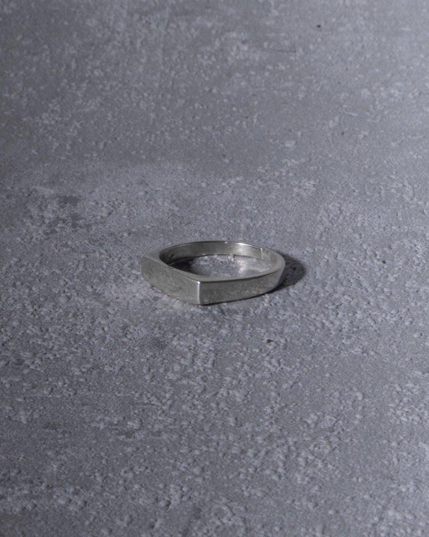 Minimalistischer, abgeflachter Silberring, 952 Sterling Silber