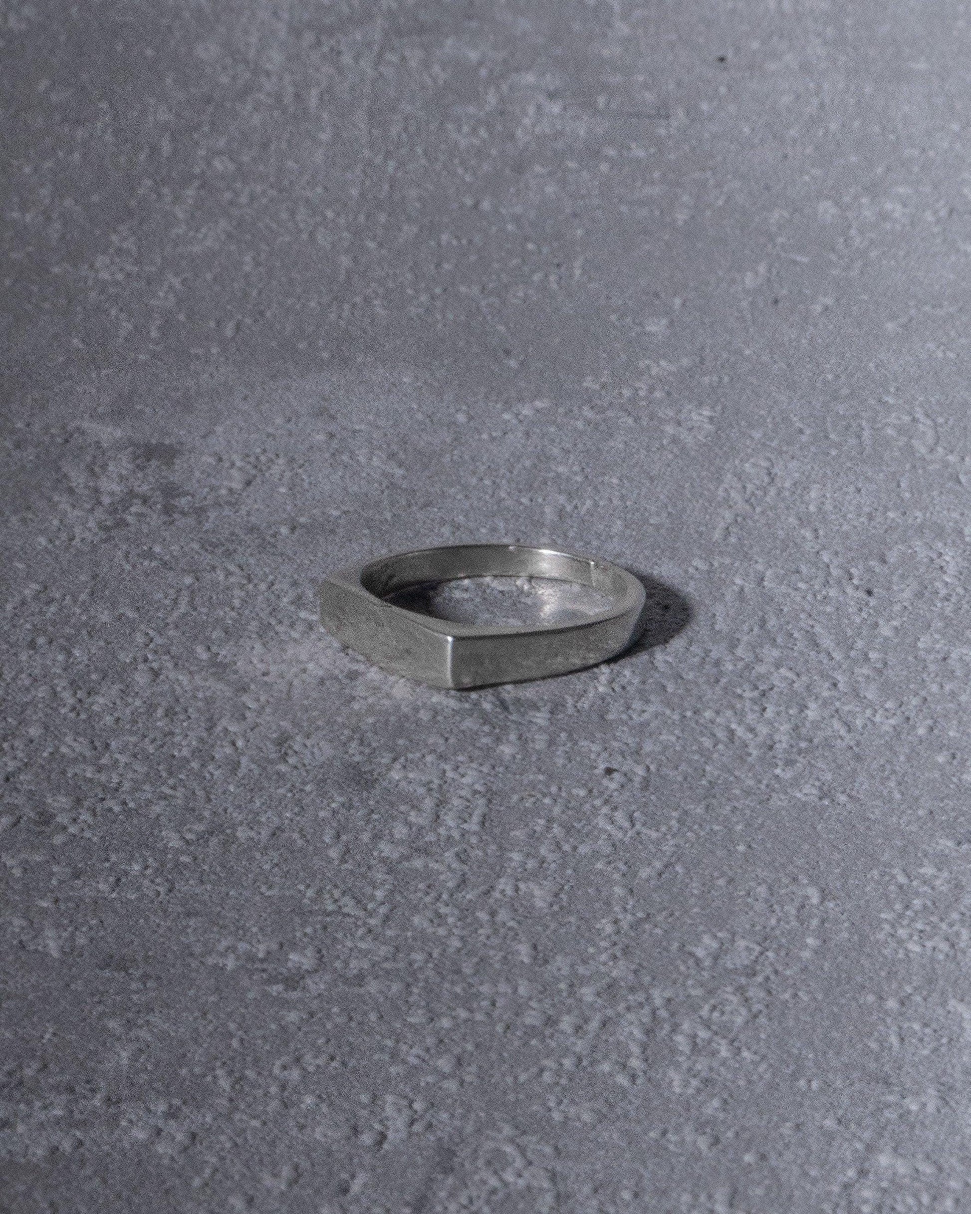 Minimalistischer, abgeflachter Silberring, 952 Sterling Silber