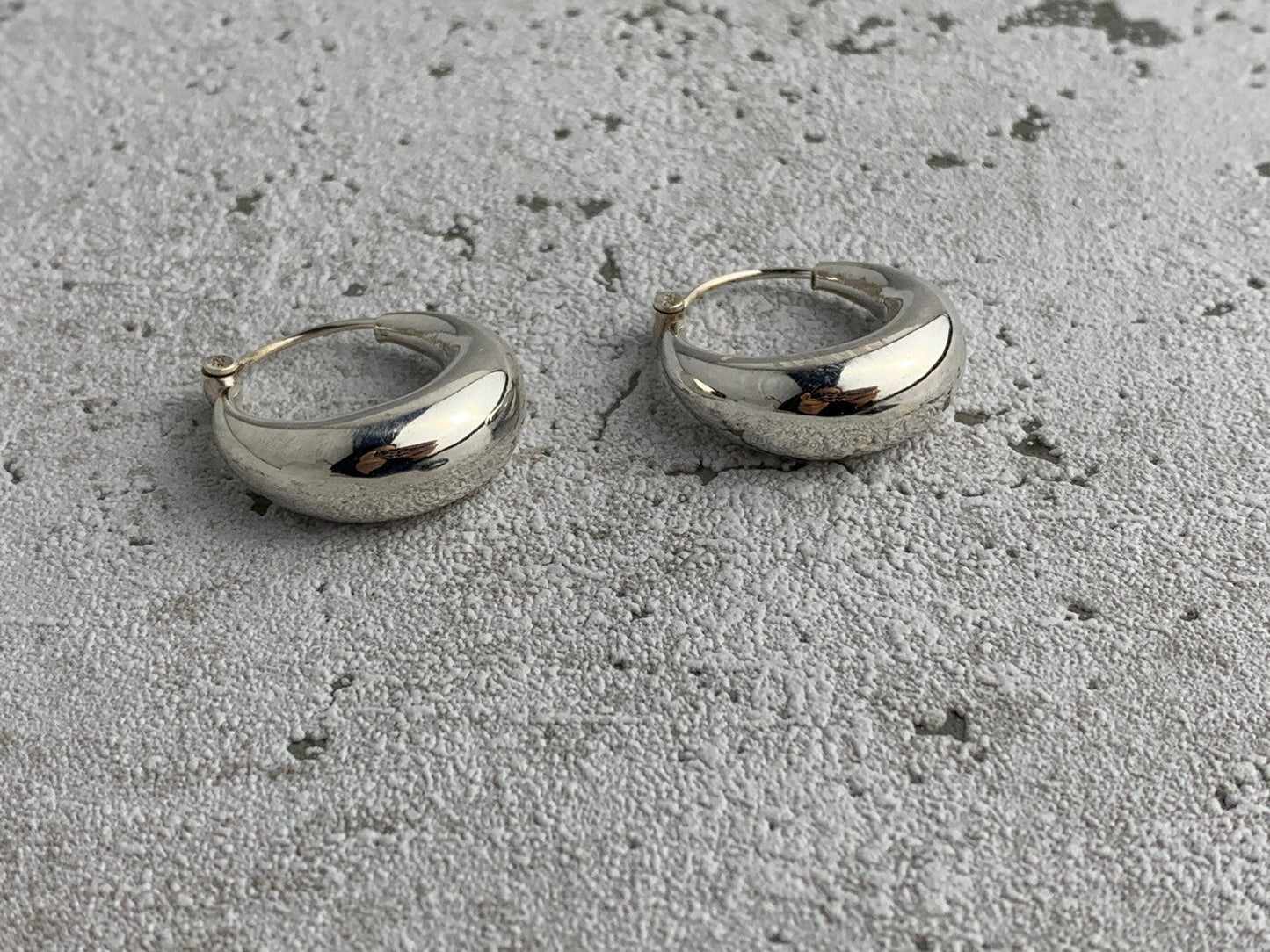 Kleine Chunky Creolen aus Silber, Creolen 925 Sterling Silber