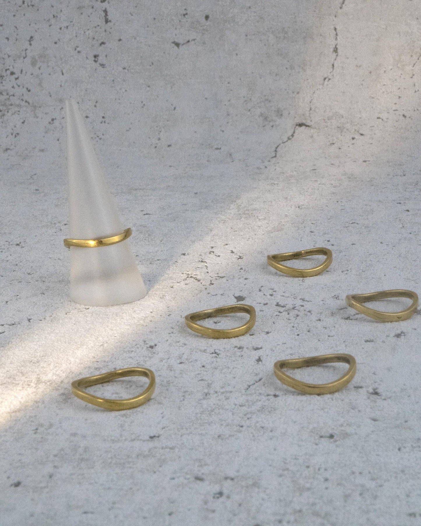 Schlichter geometrischer Ring, Basis Ring, Messingring -RB4