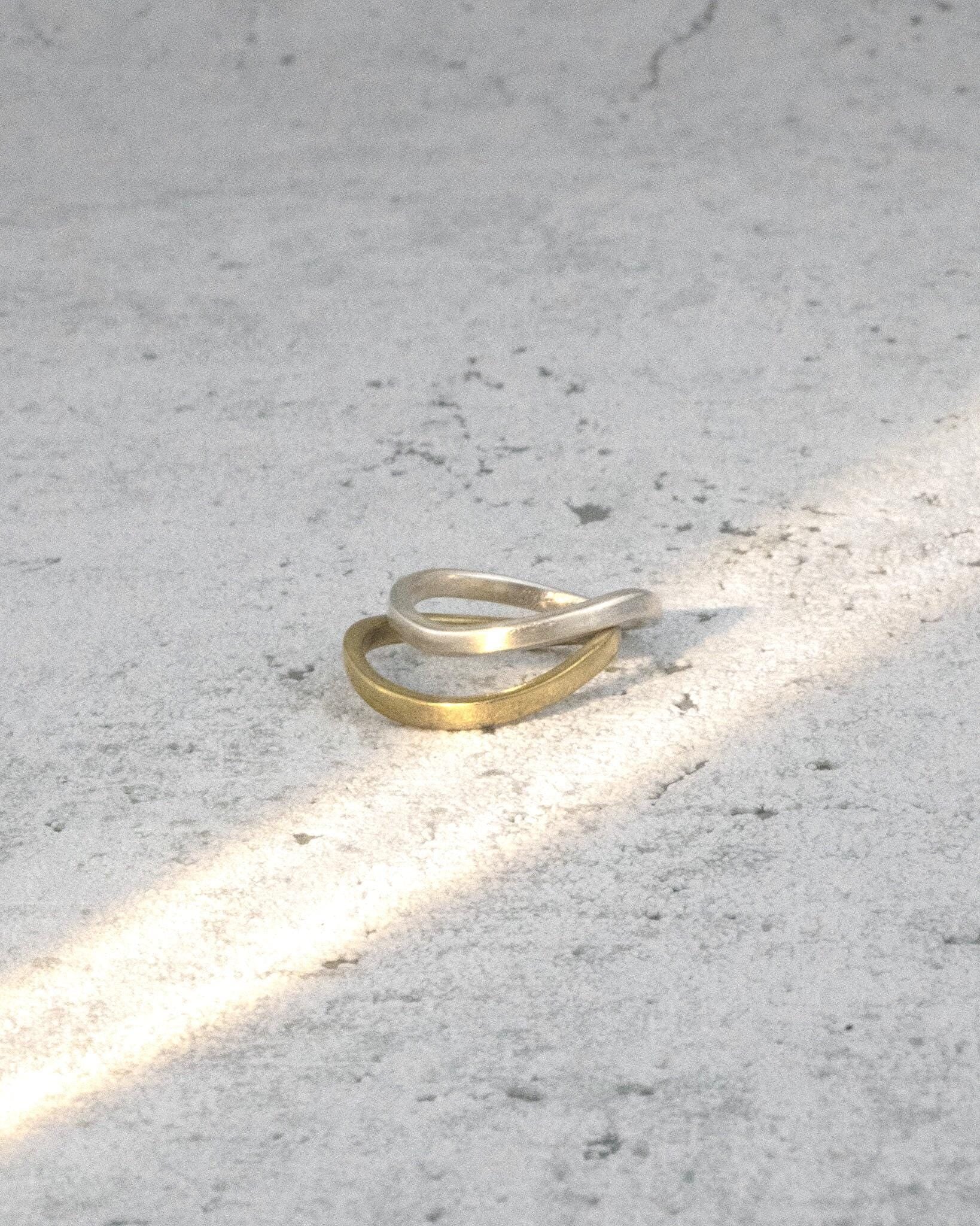 Schlichter geometrischer Ring, Basis Ring, Messingring -RB4