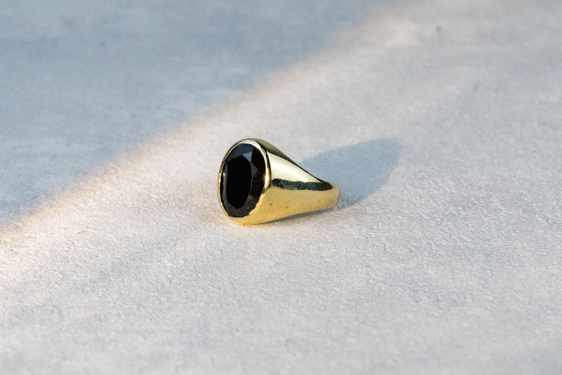 Siegelring, Schwarzer Onyx, Unisex Ring - RSL5 (ony)