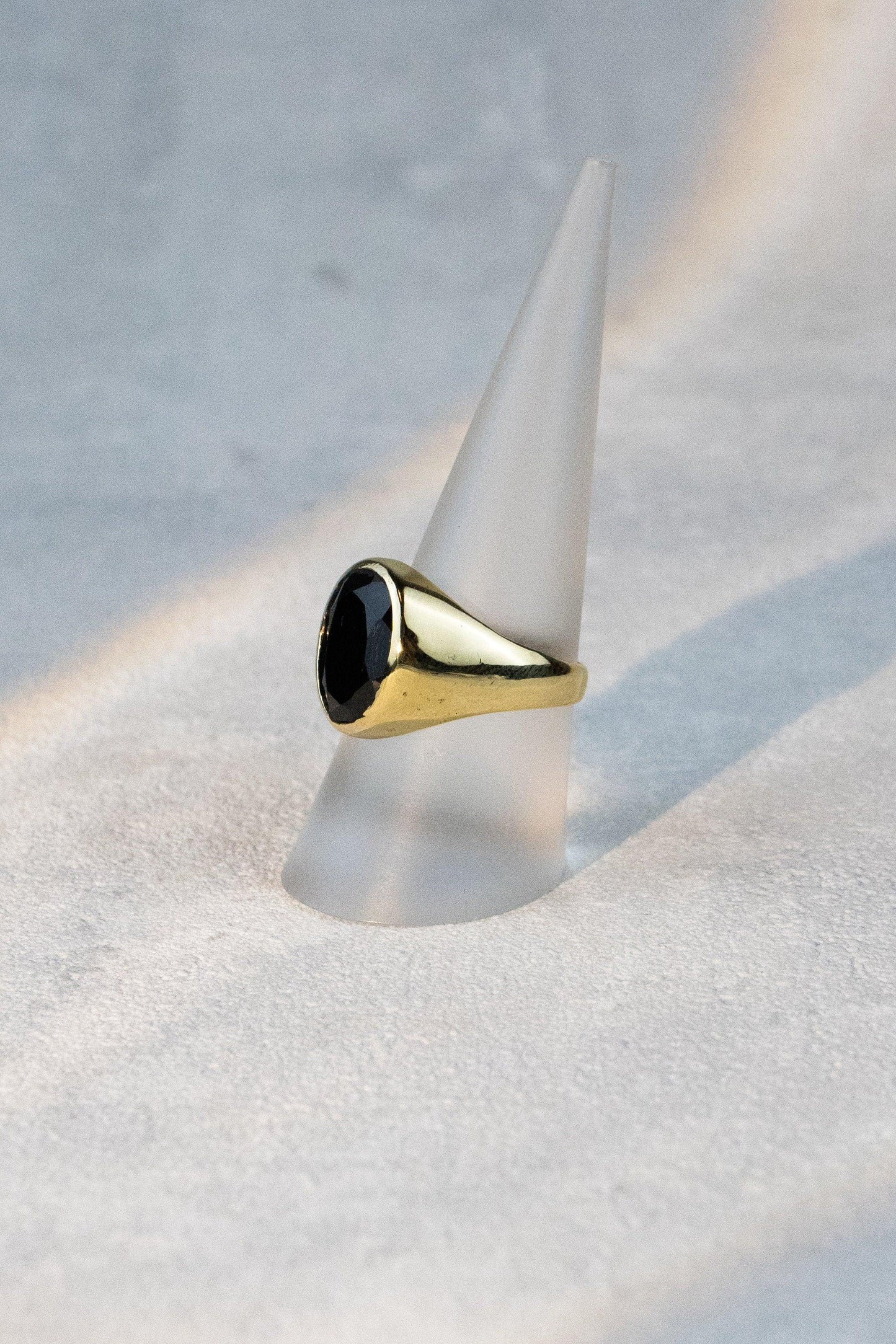 Siegelring, Schwarzer Onyx, Unisex Ring - RSL5 (ony)