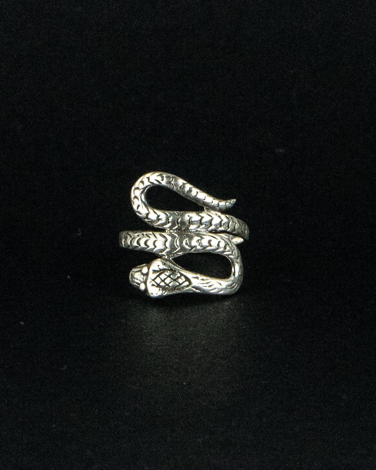 925 Serling Silber Schlangenring , Echter Silberring mit Schlange