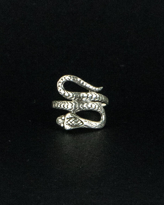 925 Serling Silber Schlangenring , Echter Silberring mit Schlange