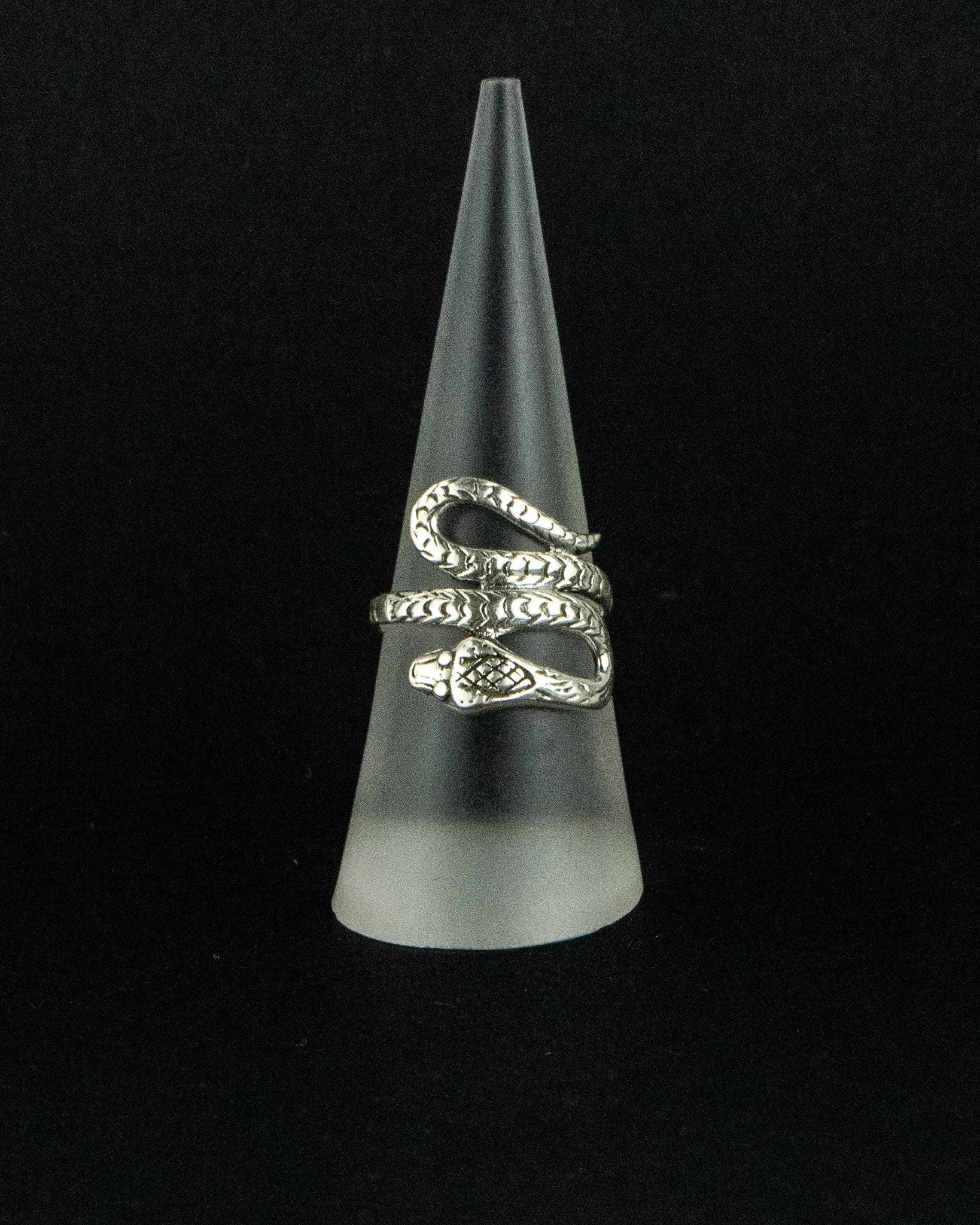 925 Serling Silber Schlangenring , Echter Silberring mit Schlange