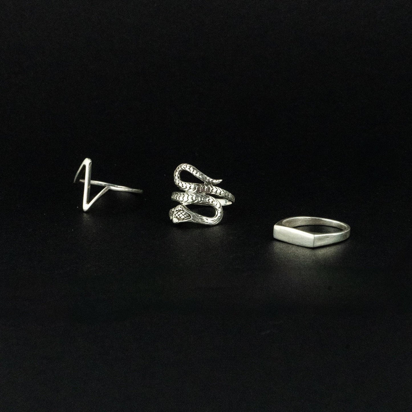 925 Serling Silber Schlangenring , Echter Silberring mit Schlange