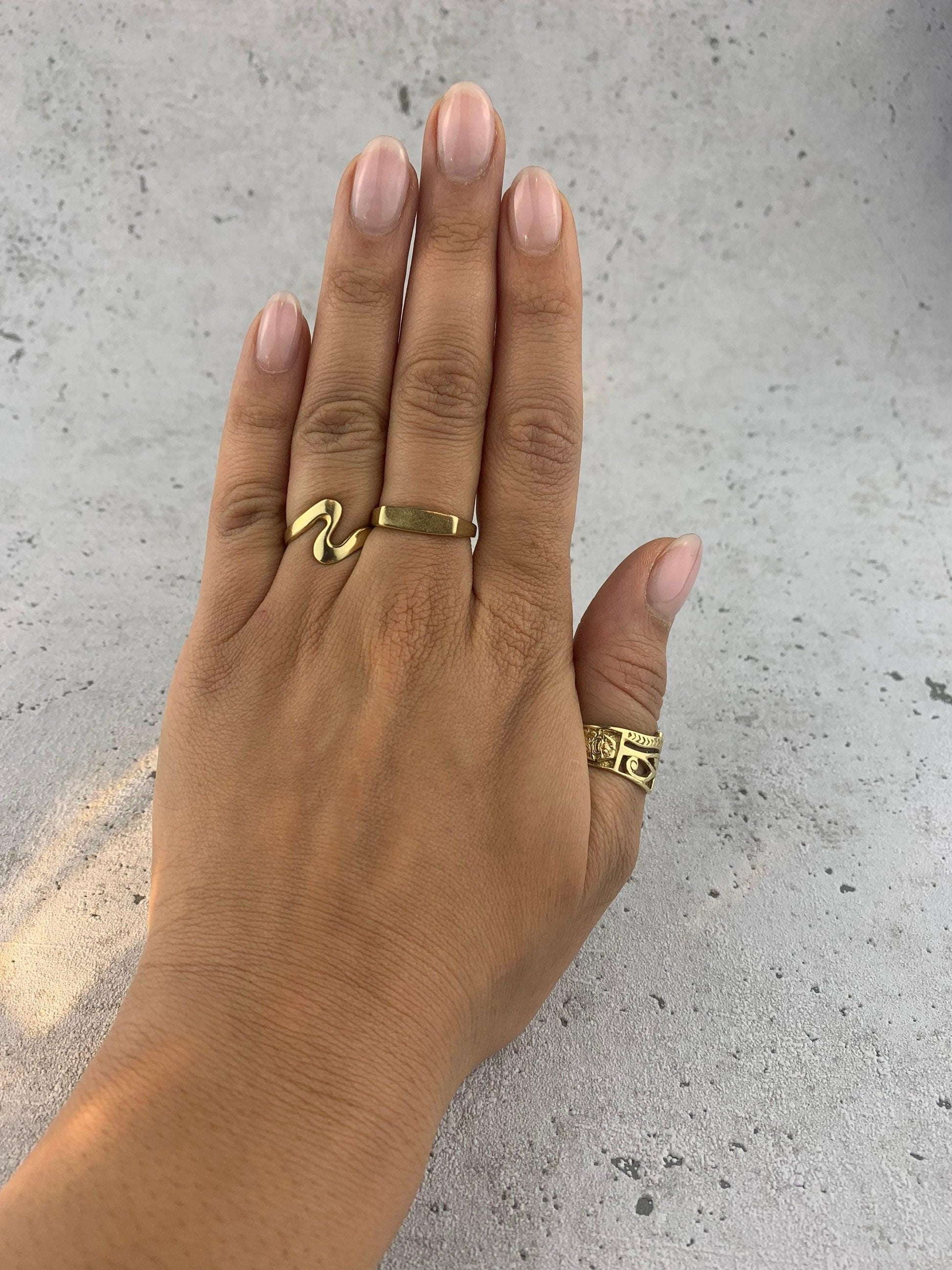 Wellenförmiger Messingring, schlichter Ring, minimalistischer Ring - RB9