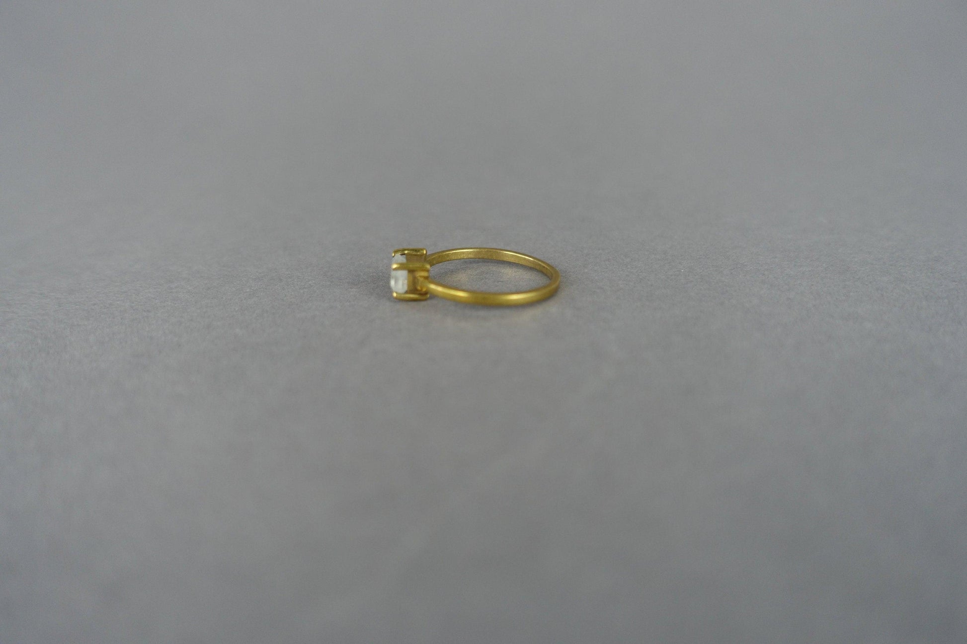 Mondsteinring aus Messing, Messingring, Echtsteinring, Handgemacht RSM13