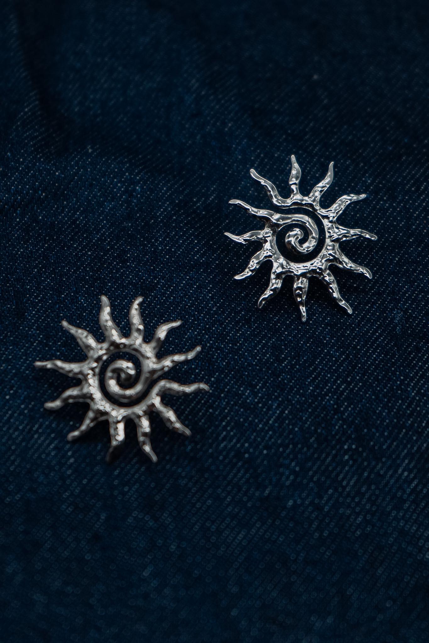 Sun Earrings Silver, Stainless Steel Sun Hoops, Lightweight Statement Earrings, Elegant Silver Earrings, Minimalist Waterproof Jewelry Gift