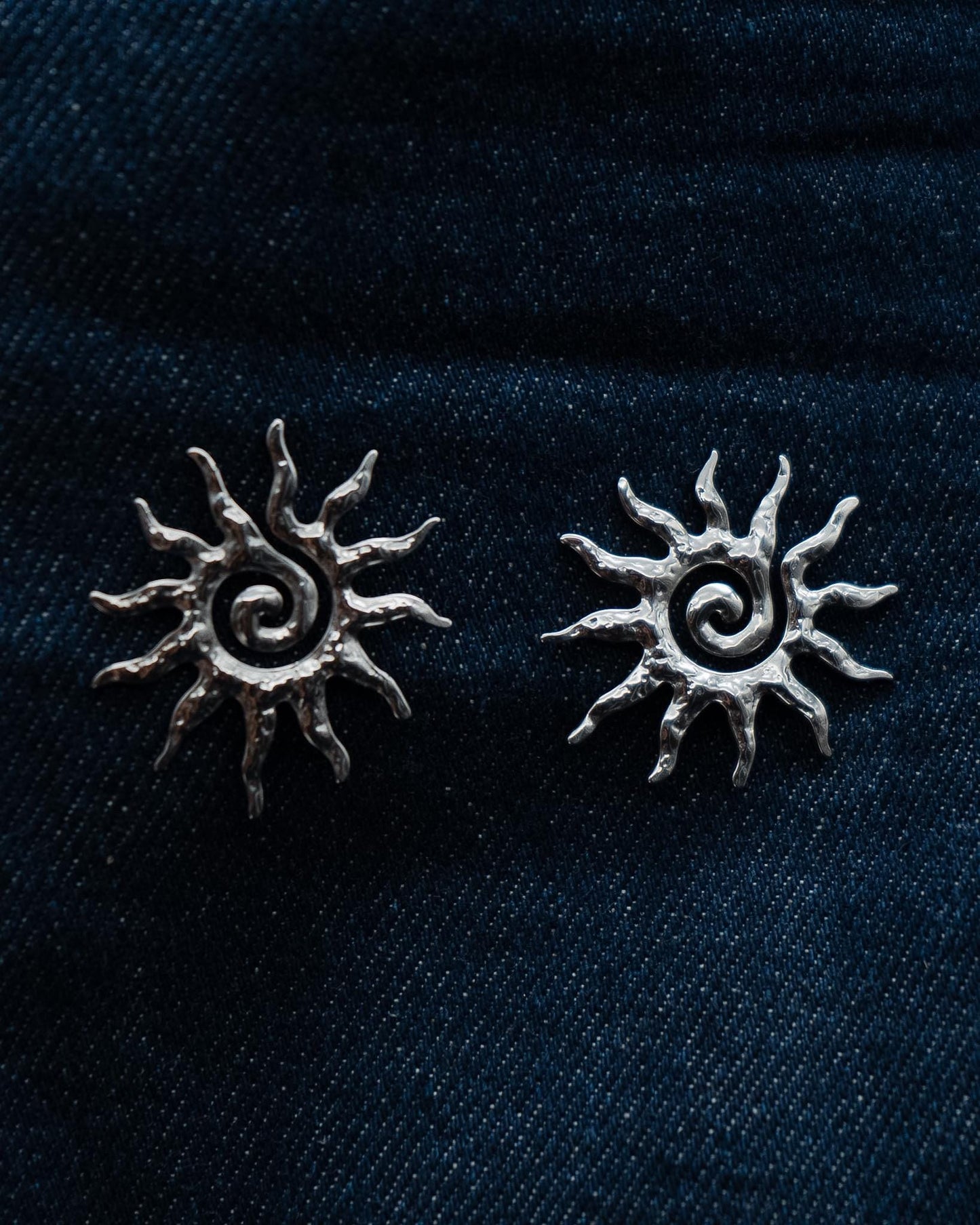 Sun Earrings Silver, Stainless Steel Sun Hoops, Lightweight Statement Earrings, Elegant Silver Earrings, Minimalist Waterproof Jewelry Gift