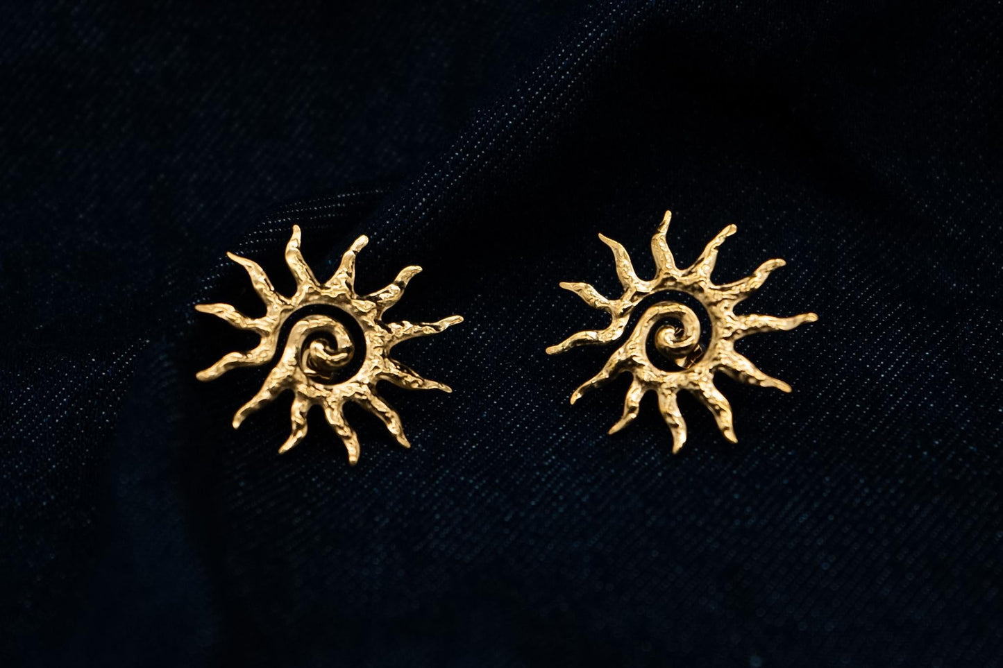 Sun Earrings Gold, Stainless Steel 18k Gold Plated, Lightweight Statement Earrings, Elegant Sun Hoops, Minimalist Waterproof Jewelry Gift