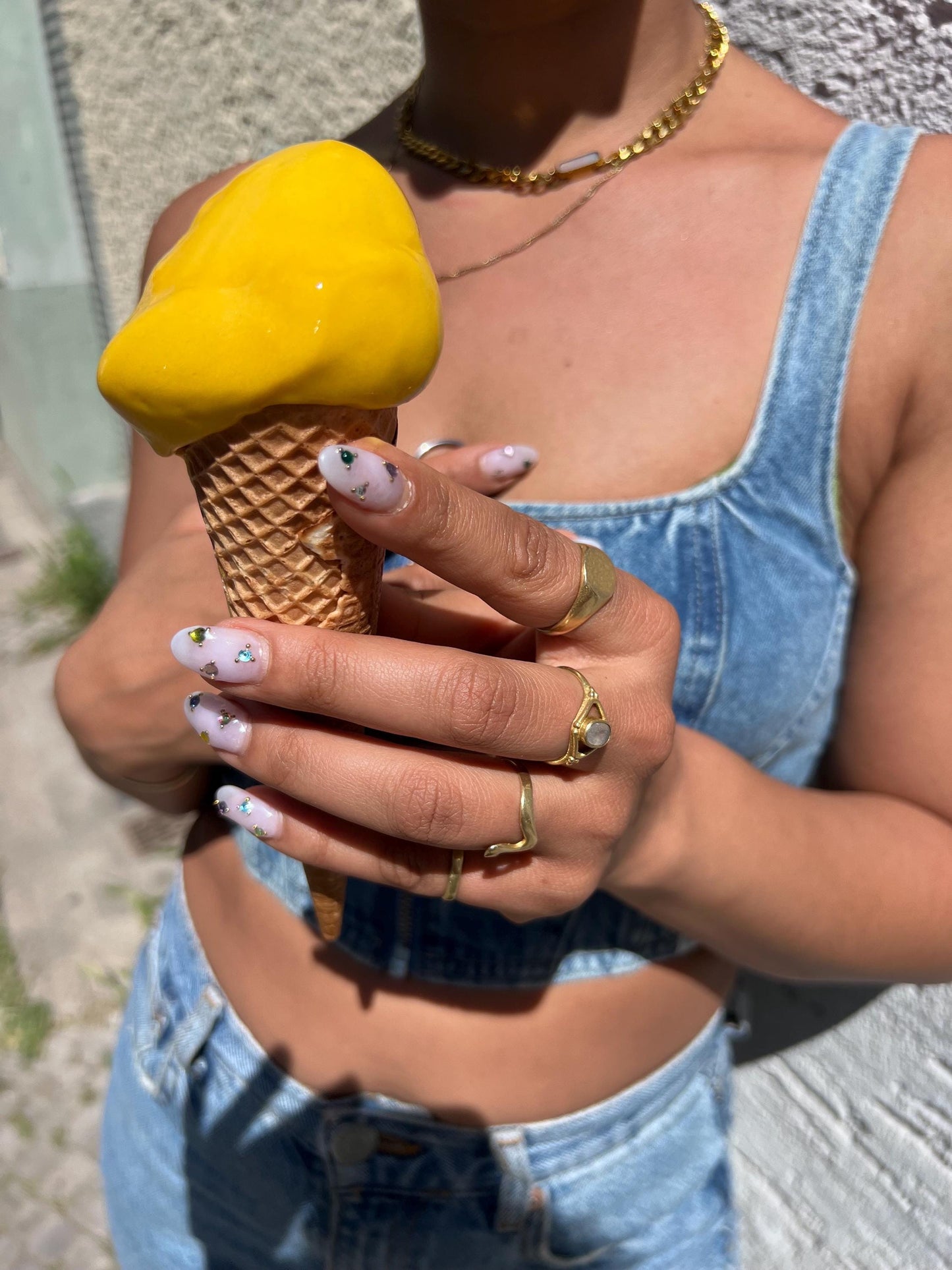 Mondstein Ring Messing, Geometrischer Statement Ring, Goldener Boho Ring, Feiner Kristall Schmuck Damen, Edler Blauschimmernder Ring - RSM14