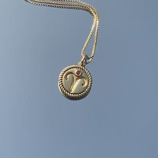 Amulett Widder, Kette Sternzeichen Widder - K3