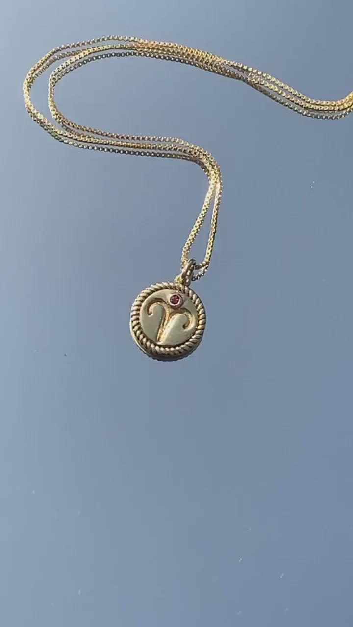 Amulett Widder, Kette Sternzeichen Widder - K3